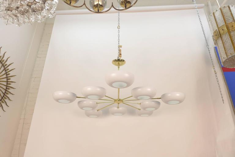 Stilnovo Style White Enameled Sputnik Chandelier For Sale at 1stDibs