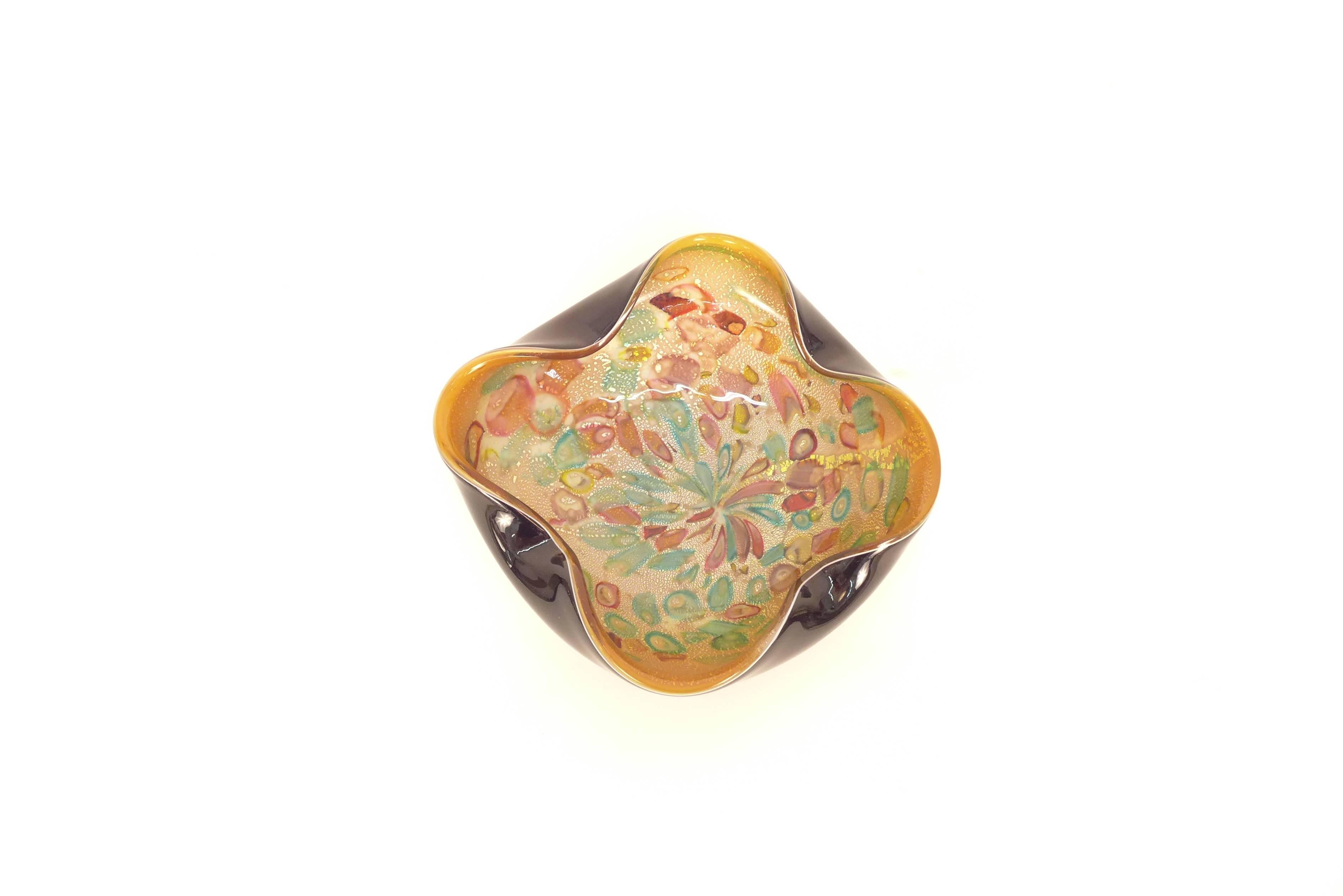 1950s Murano Zanfirico Millifiore Tutti Frutti Bowl In Excellent Condition In Tarrytown, NY