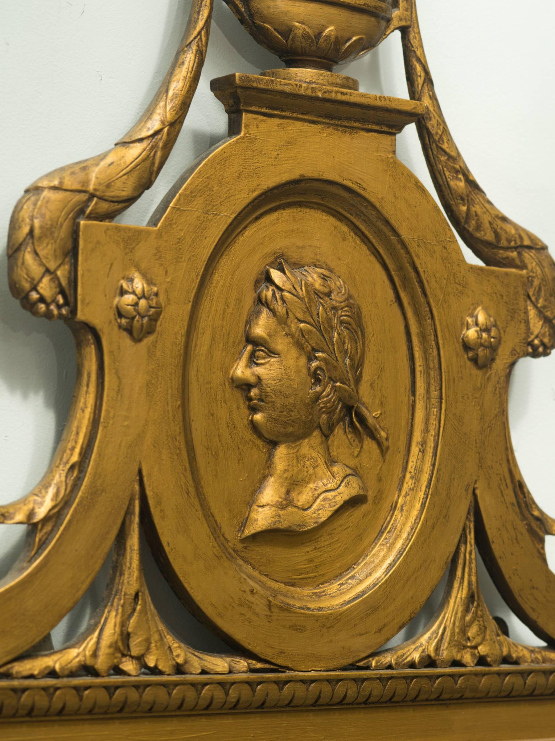 Italian Wood Medallion Mirror For Sale 2