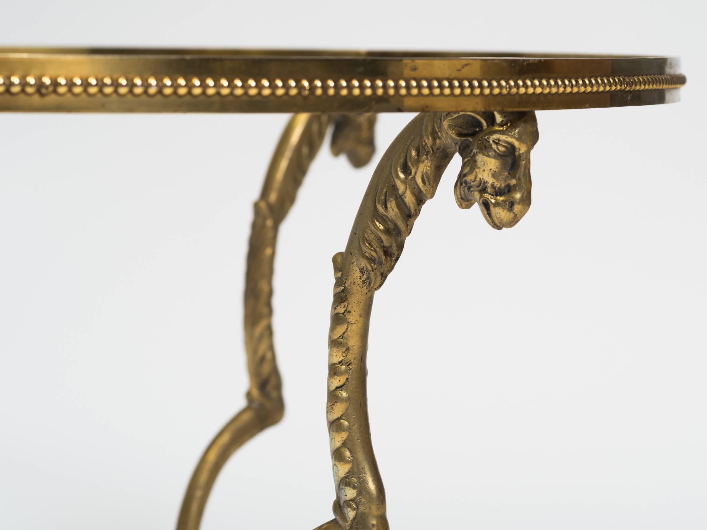 Brass Ram Head Coffee Table Base In Good Condition In Tarrytown, NY
