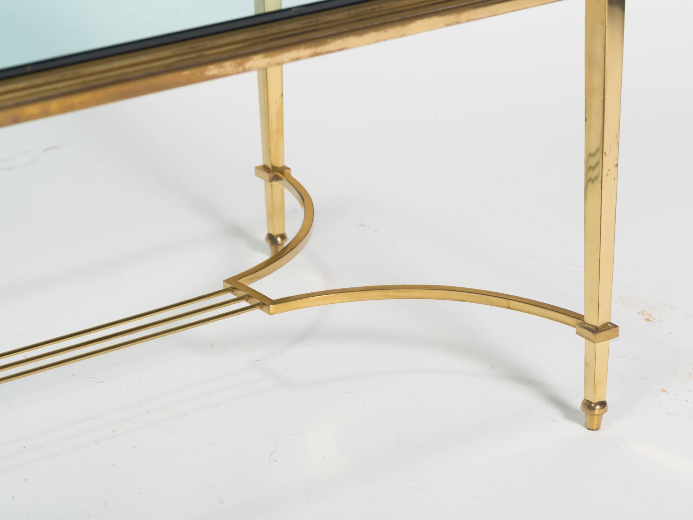 Late 20th Century Brass and Glass Table Cocktail Table