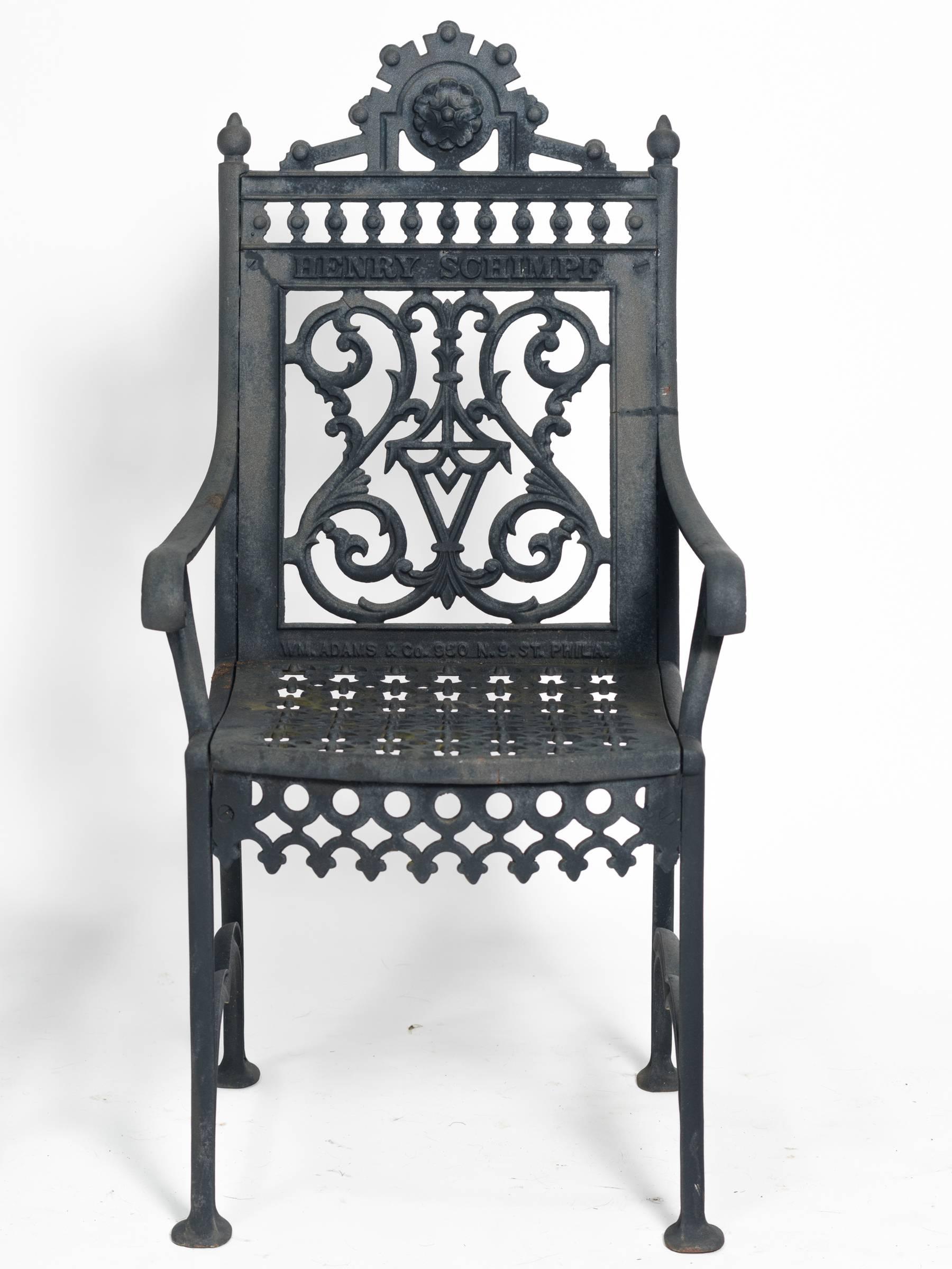 19th Century Pair of Iron Cemetery Chairs 1