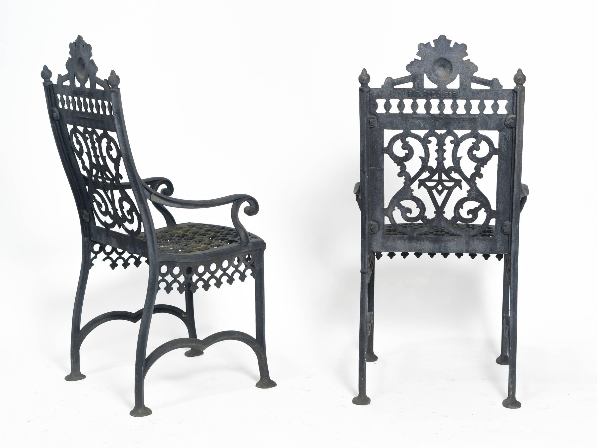 19th Century Pair of Iron Cemetery Chairs In Good Condition In Tarrytown, NY