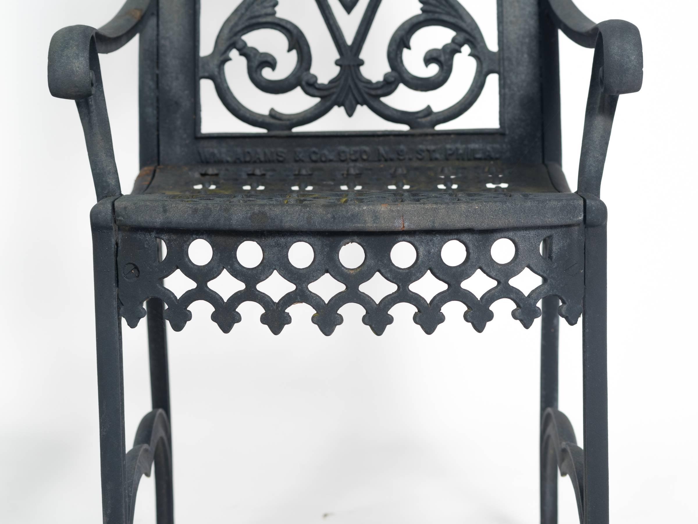 19th Century Pair of Iron Cemetery Chairs 2