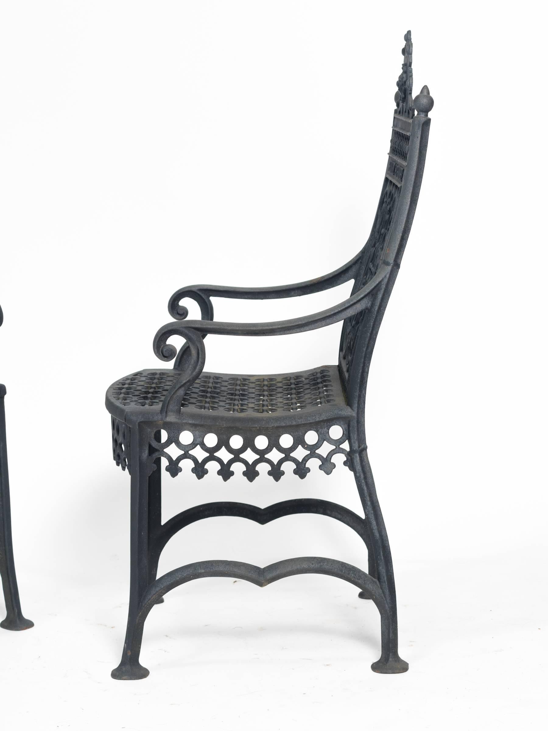 19th Century Pair of Iron Cemetery Chairs 4