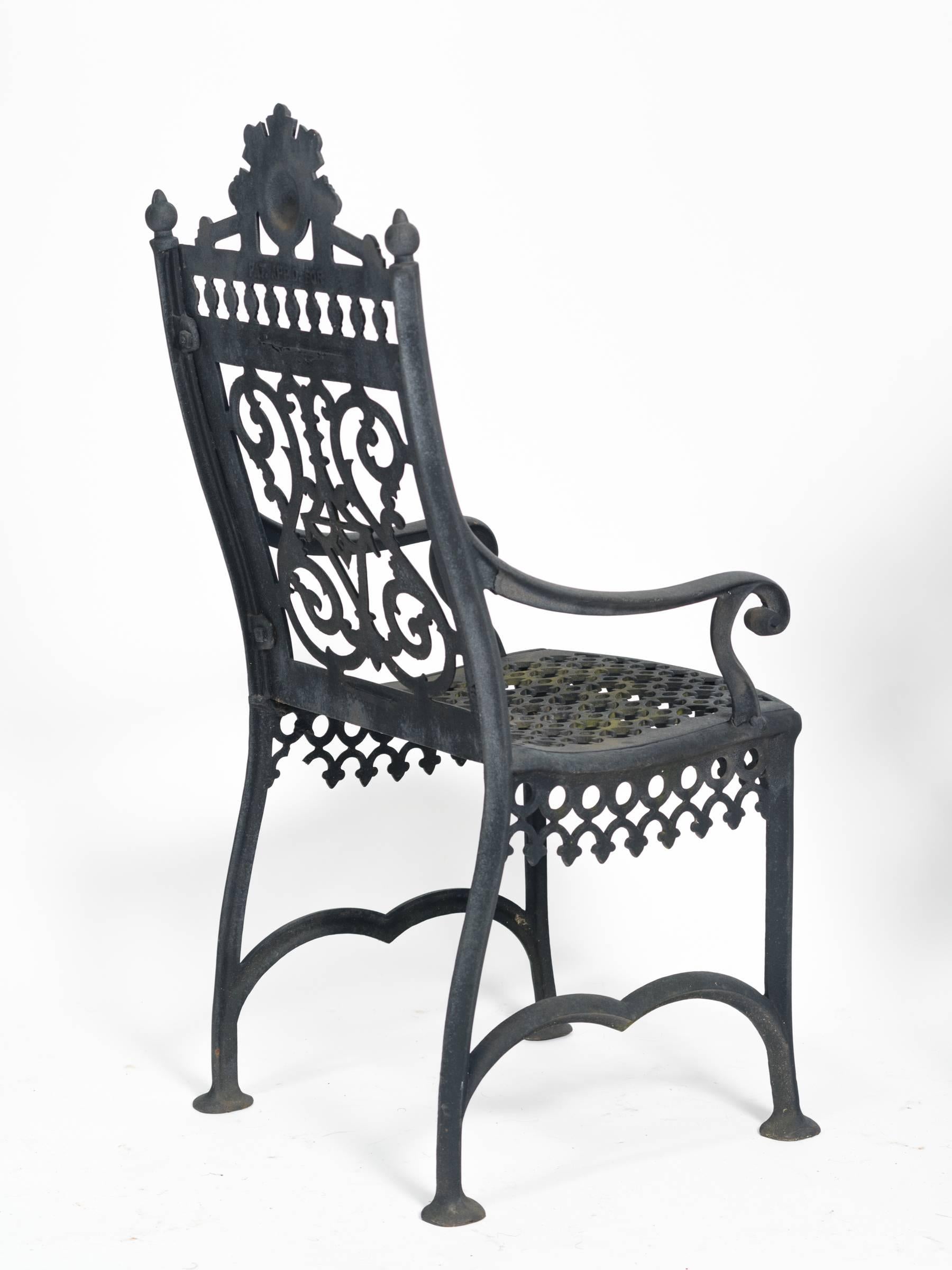 19th Century Pair of Iron Cemetery Chairs 6