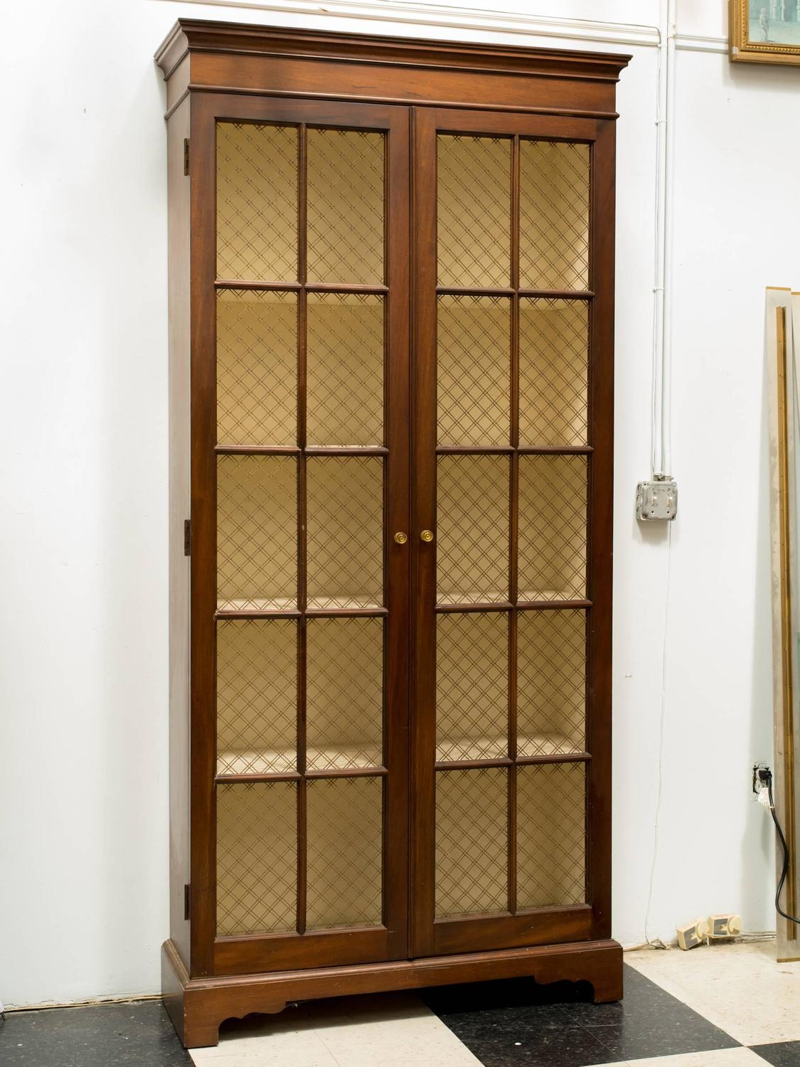 Pair of Tall Classic Chicken Wire Bookcase at 1stdibs