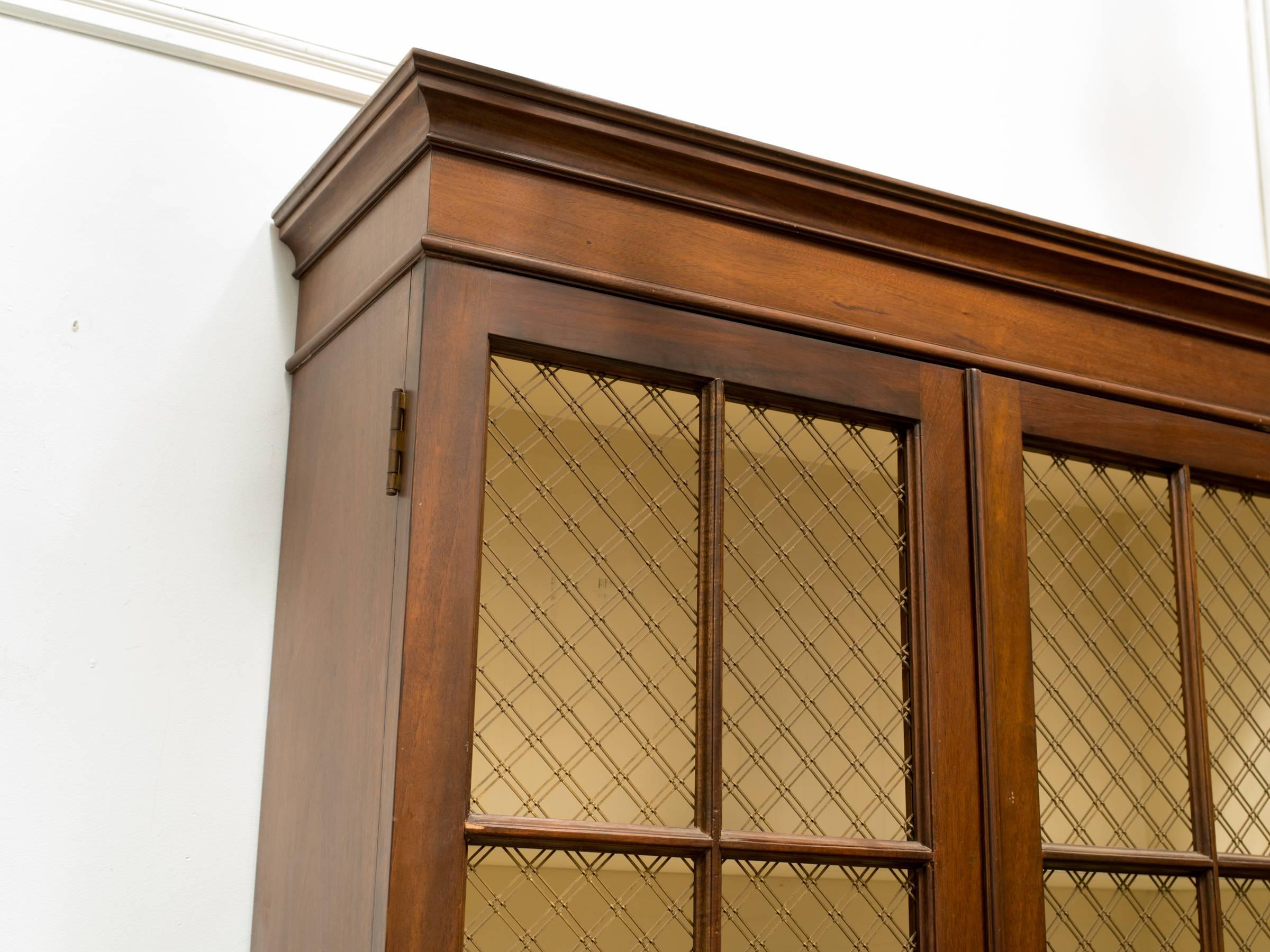 Mid-20th Century Pair of Tall Classic Chicken Wire Bookcase