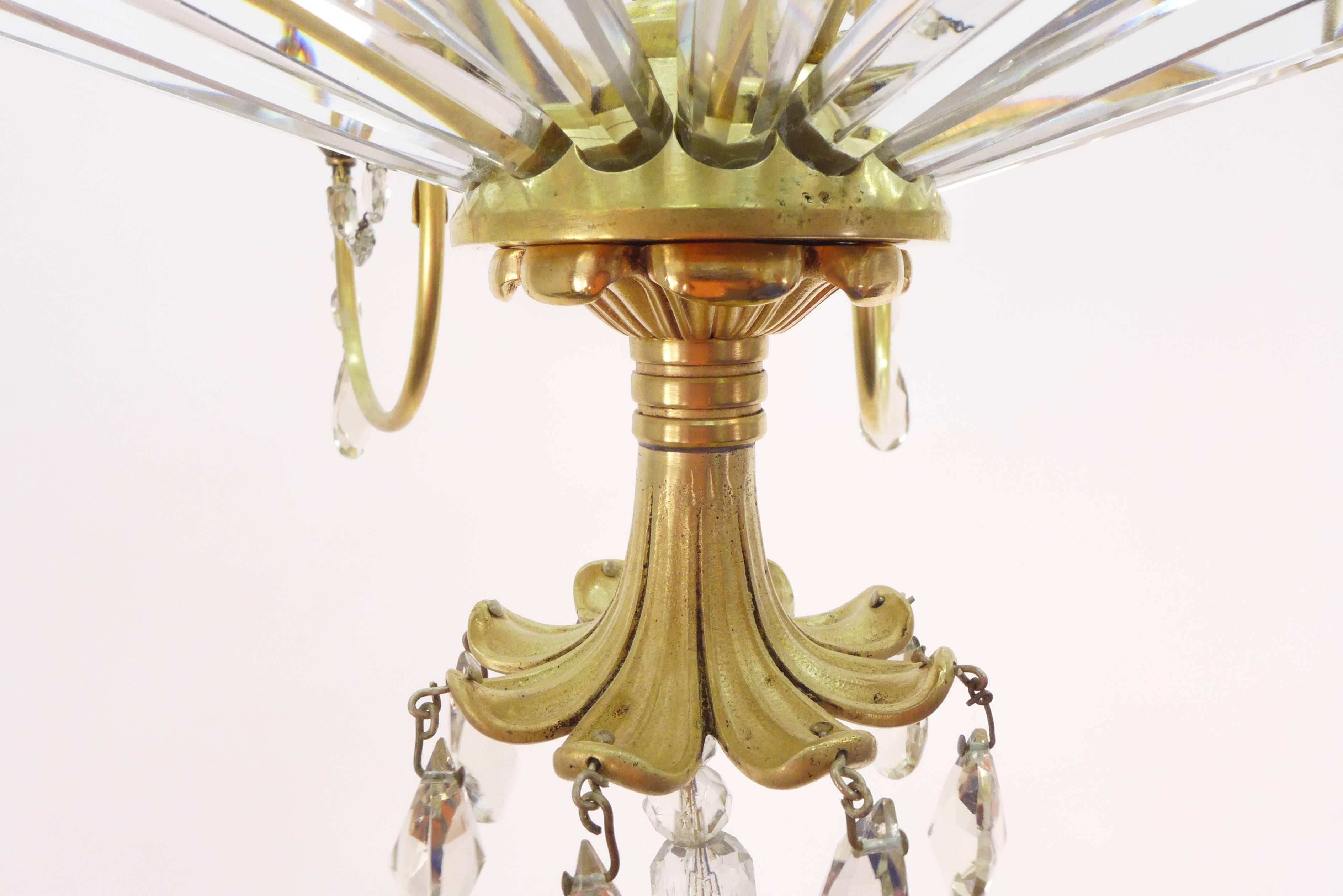 French Gilt Bronze and Glass Chandelier 6