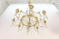 French Gilt Bronze and Glass Chandelier