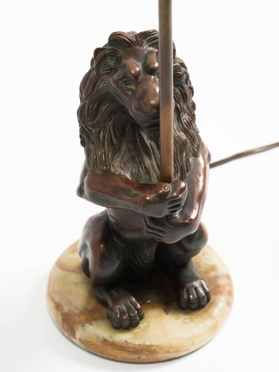 Bronze Lion Lamp at 1stDibs