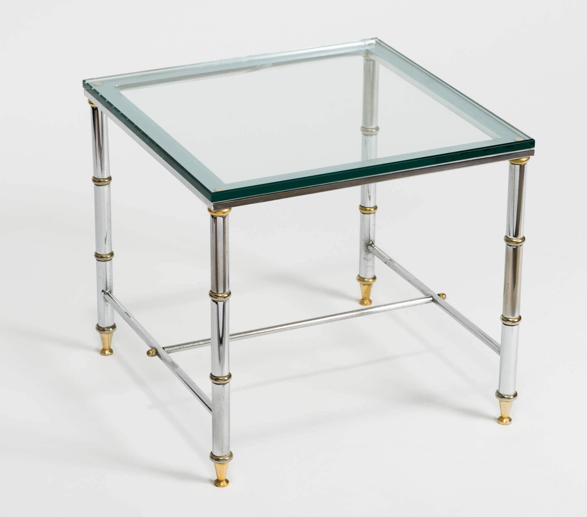 Pair of Chrome and Brass Accent Tables For Sale 2