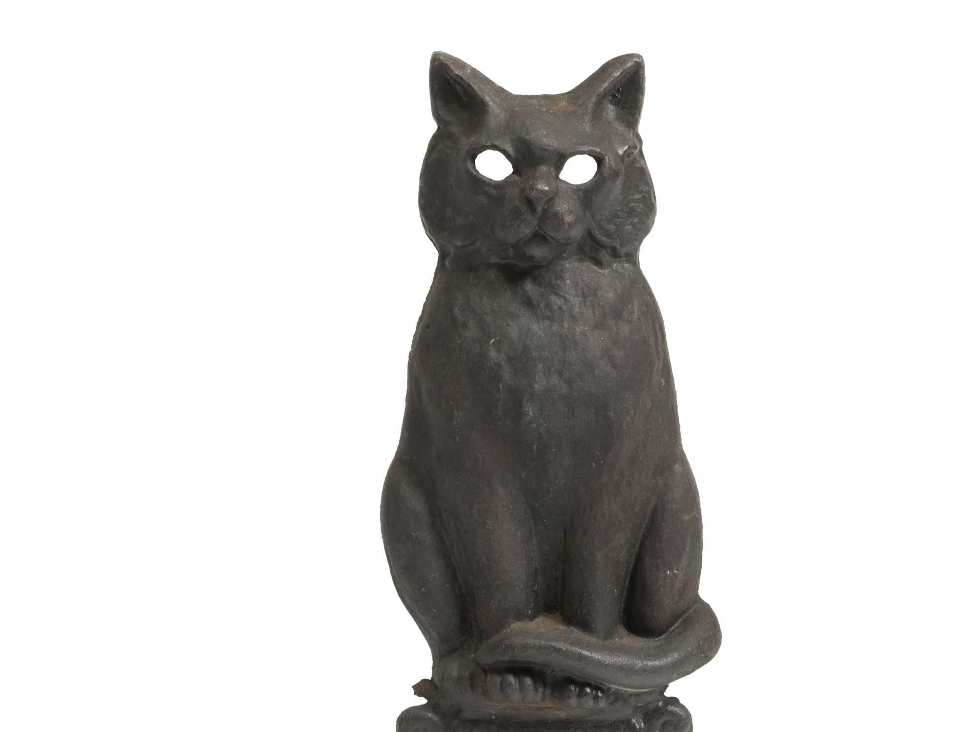 antique cat andirons