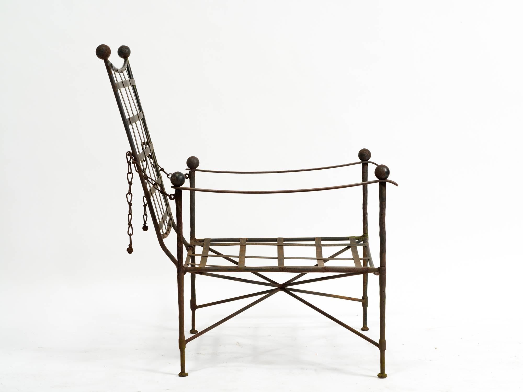 Outdoor chair made for Salterini, some rust.