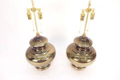 Pair of Large Amber Mercury Glass Lamps