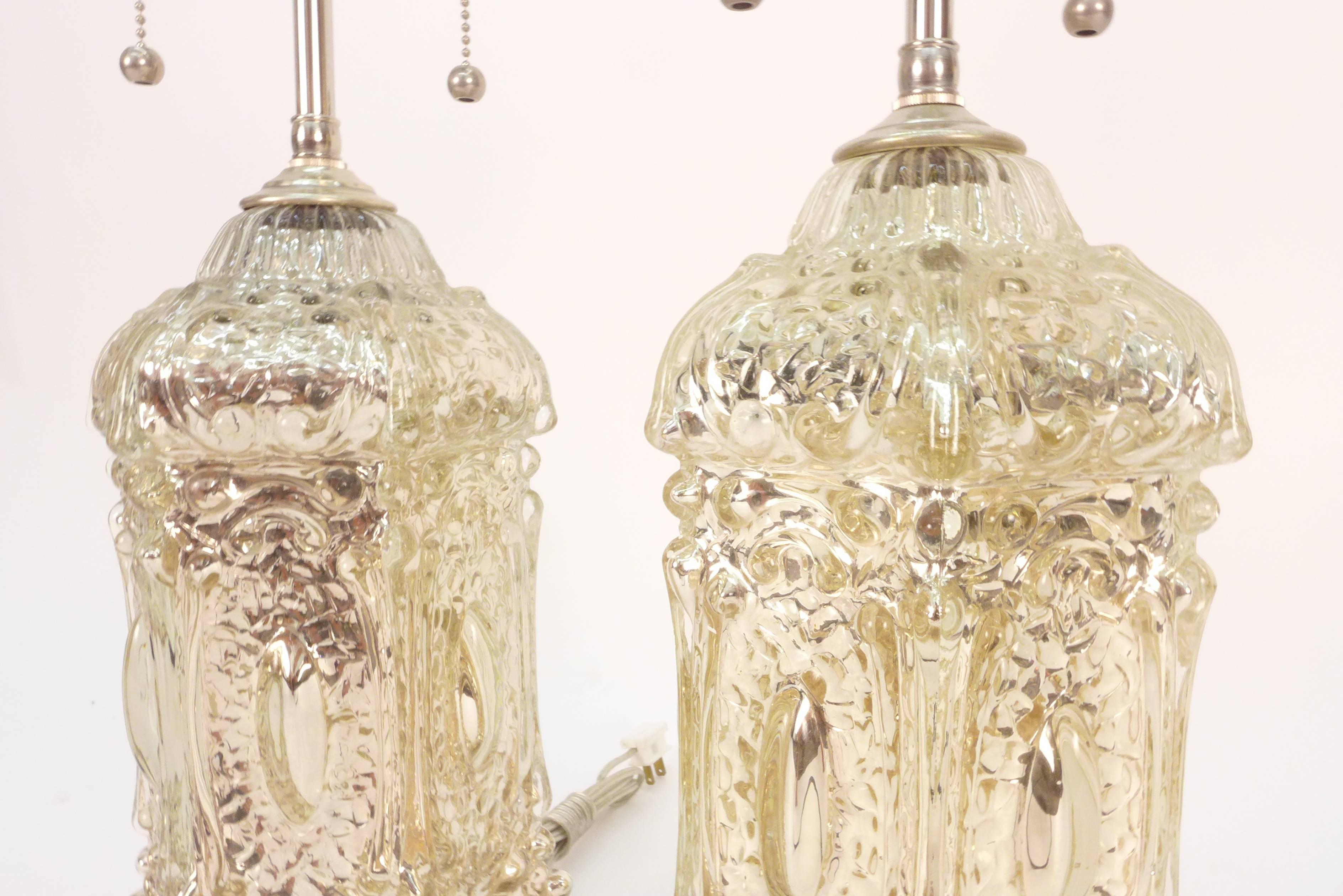 Mercury Glass Table Lamps In Excellent Condition In Tarrytown, NY