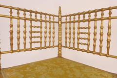 Italian Gold Leaf Bamboo Corner Chair