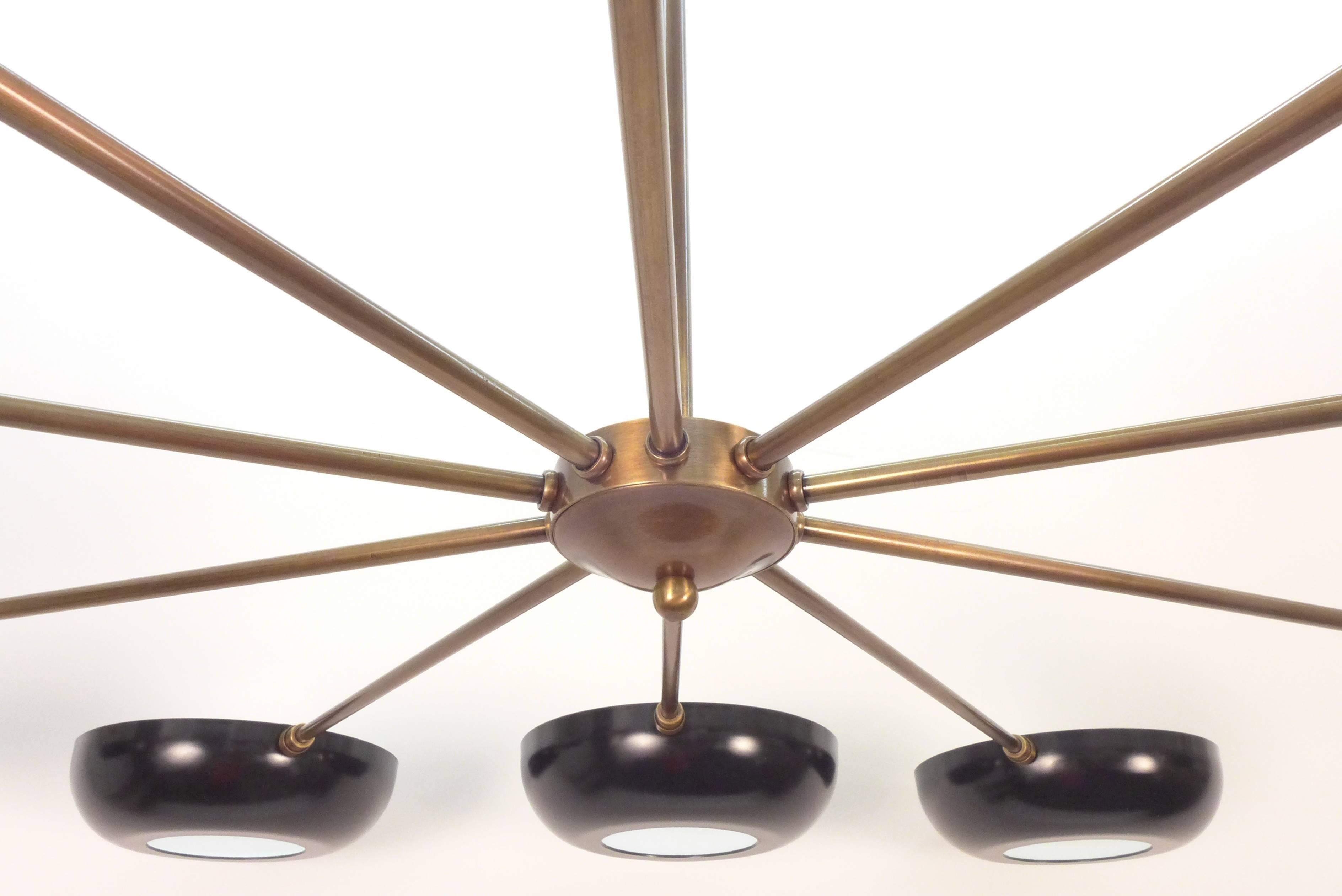 Sputnik-Kronleuchter im asymmetrischen Stilnovo-Stil im Angebot 7