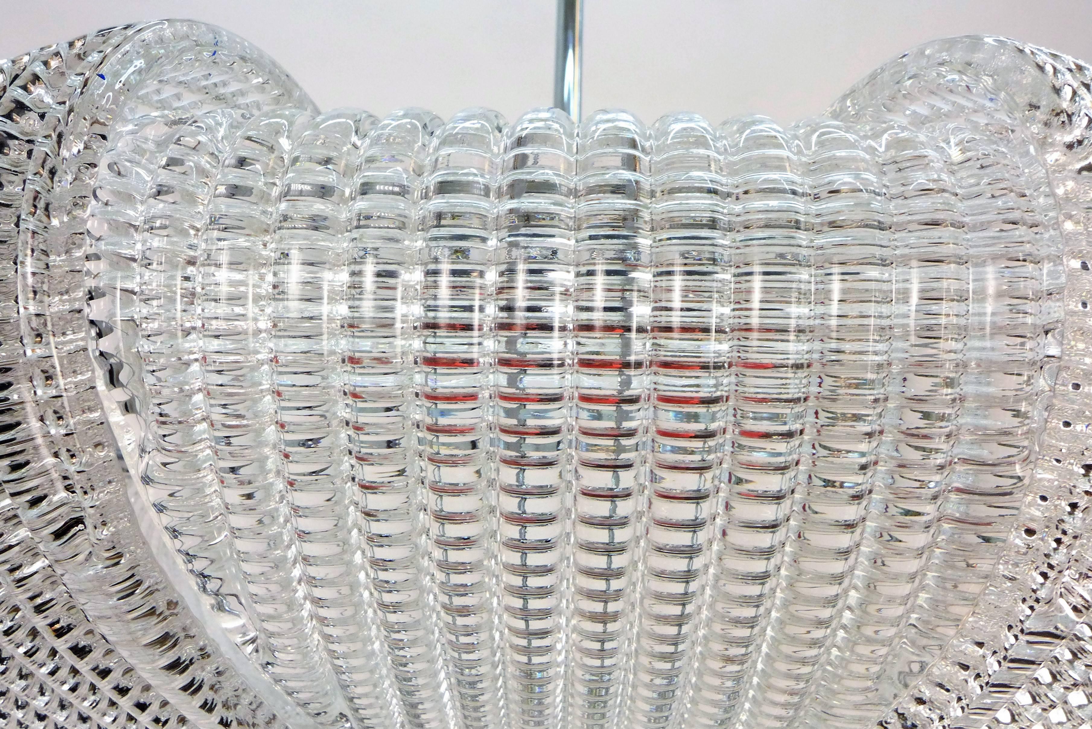Grand lustre de Murano en verre texturé en vente 2