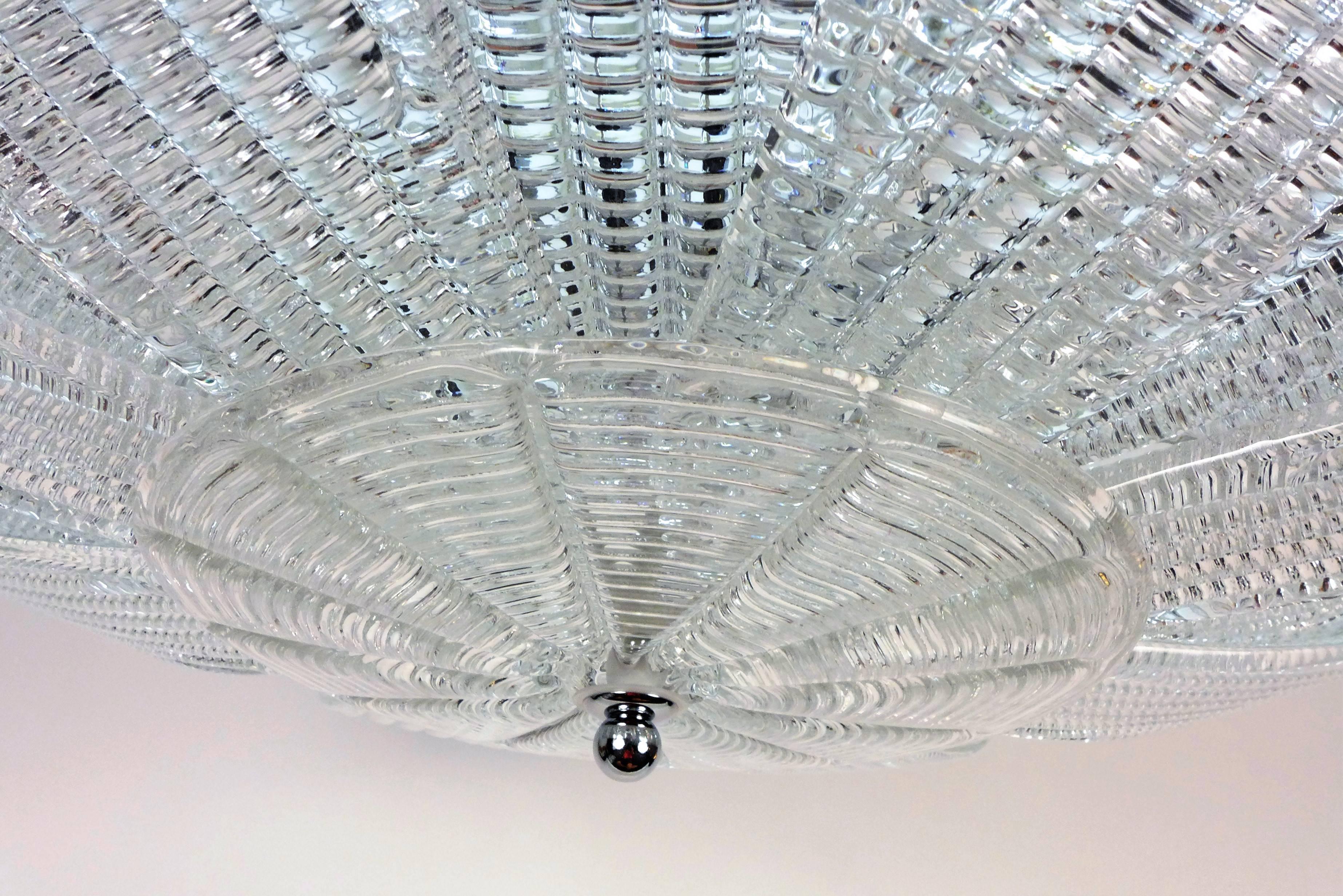 Grand lustre de Murano en verre texturé en vente 5