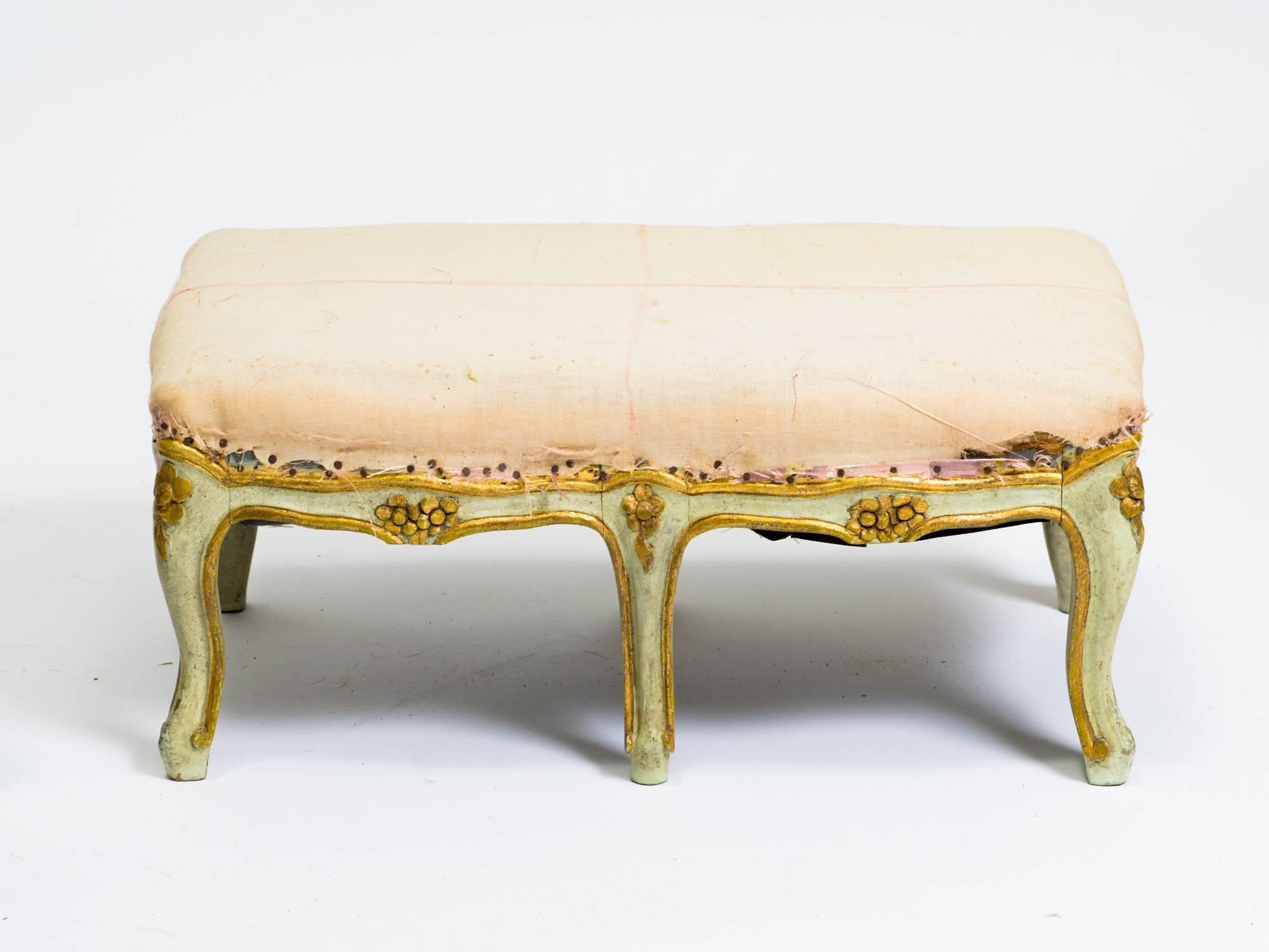 20th Century Pair of French Painted Footstools