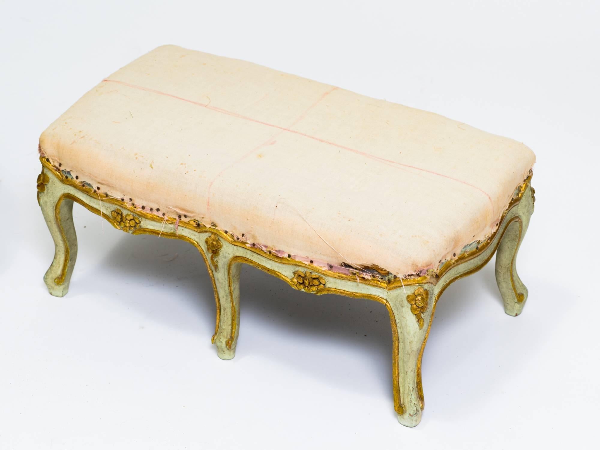 Pair of French Painted Footstools 2