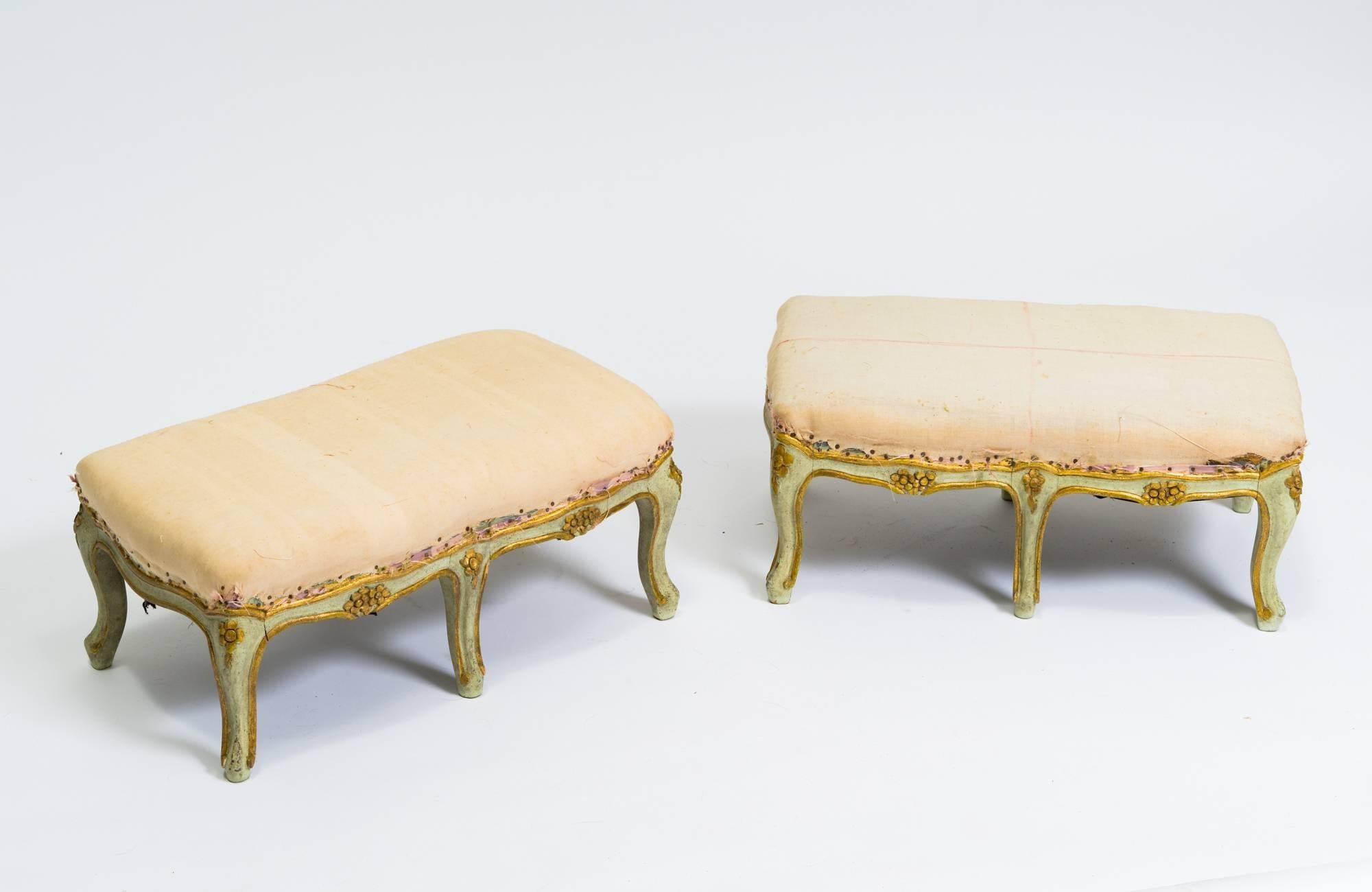 Pair of French Painted Footstools 3