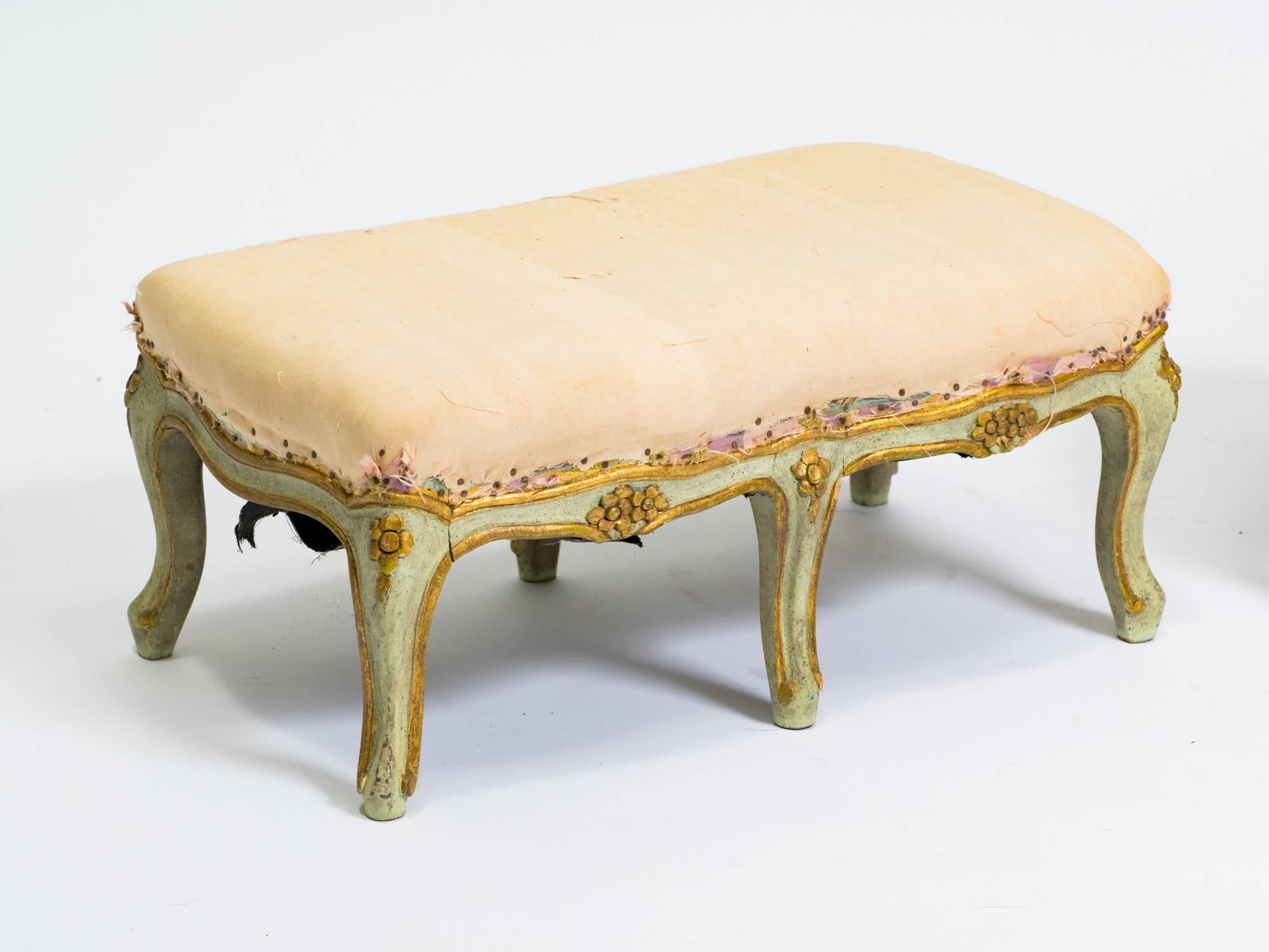 Pair of French Painted Footstools 4