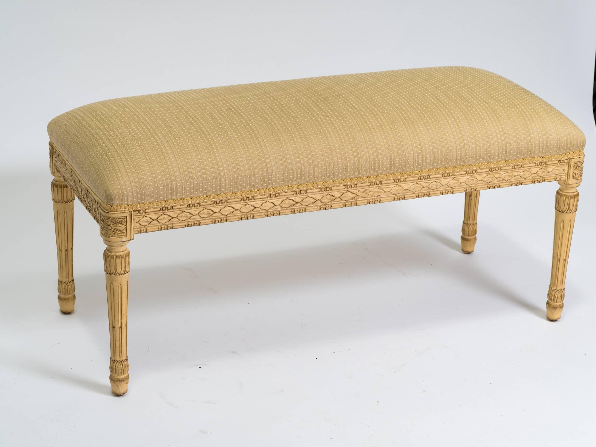 Louis J. Solomon Louis XVI Style Wood  Bench In Good Condition For Sale In Tarrytown, NY