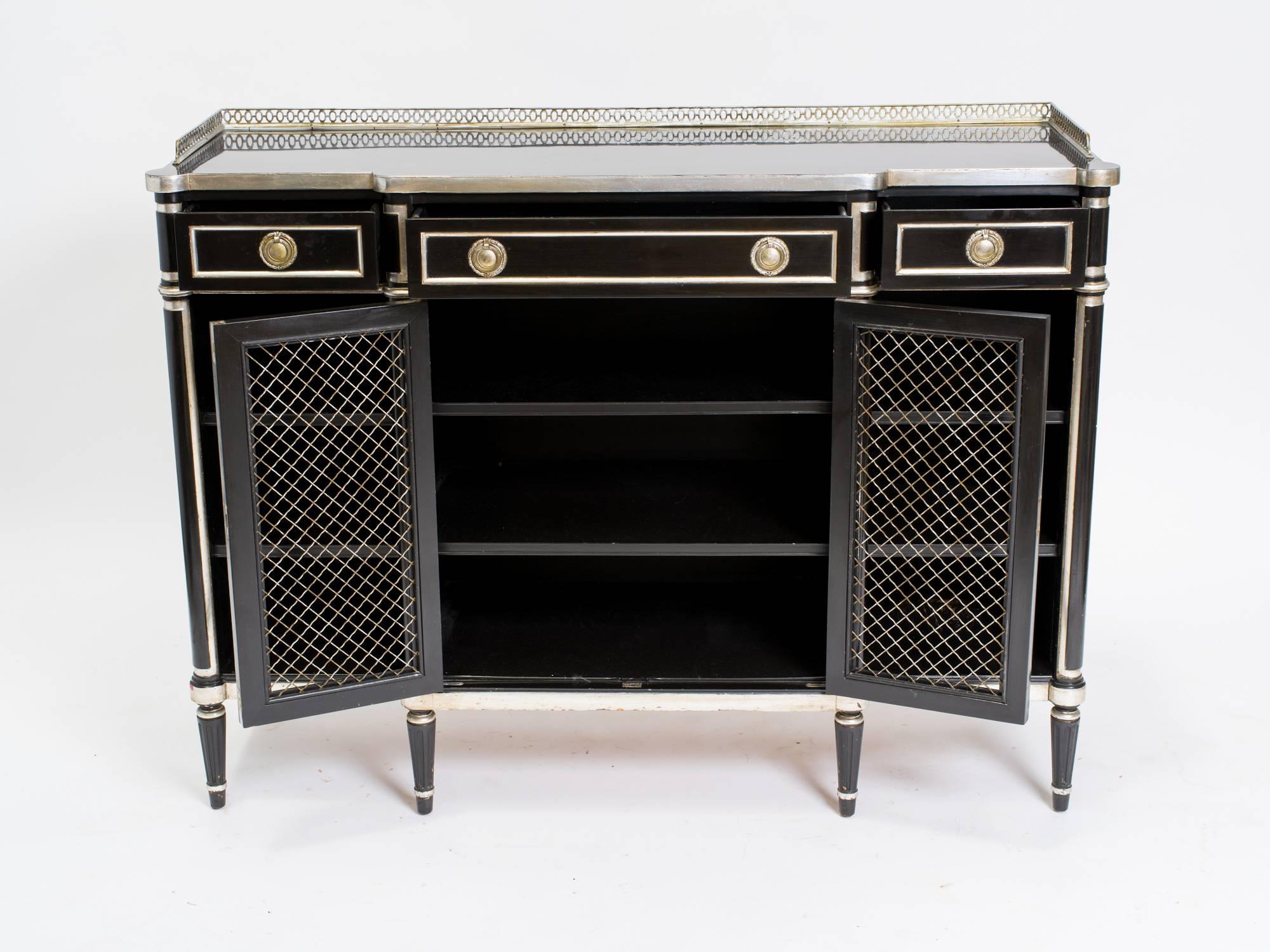 Lacquered 1940s Regency Style Credenza 3