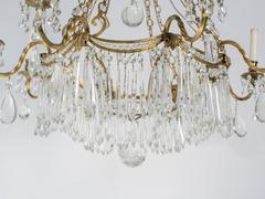 Neoclassical Russian Style Crystal and Bronze Chandelier