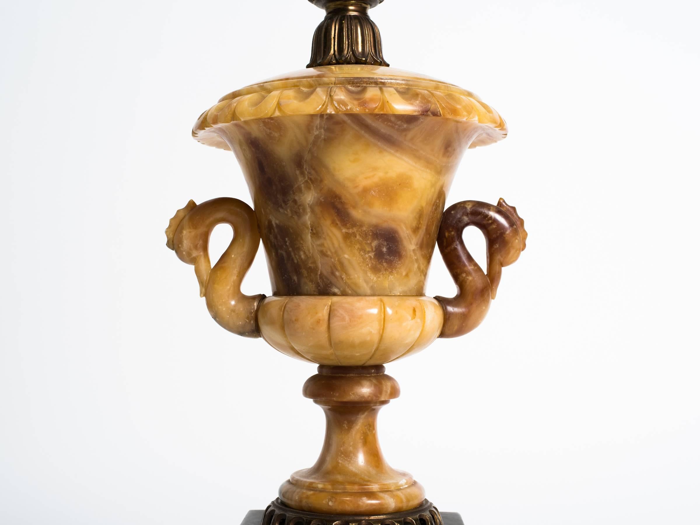 Mid-20th Century Marble Urn Lamp For Sale