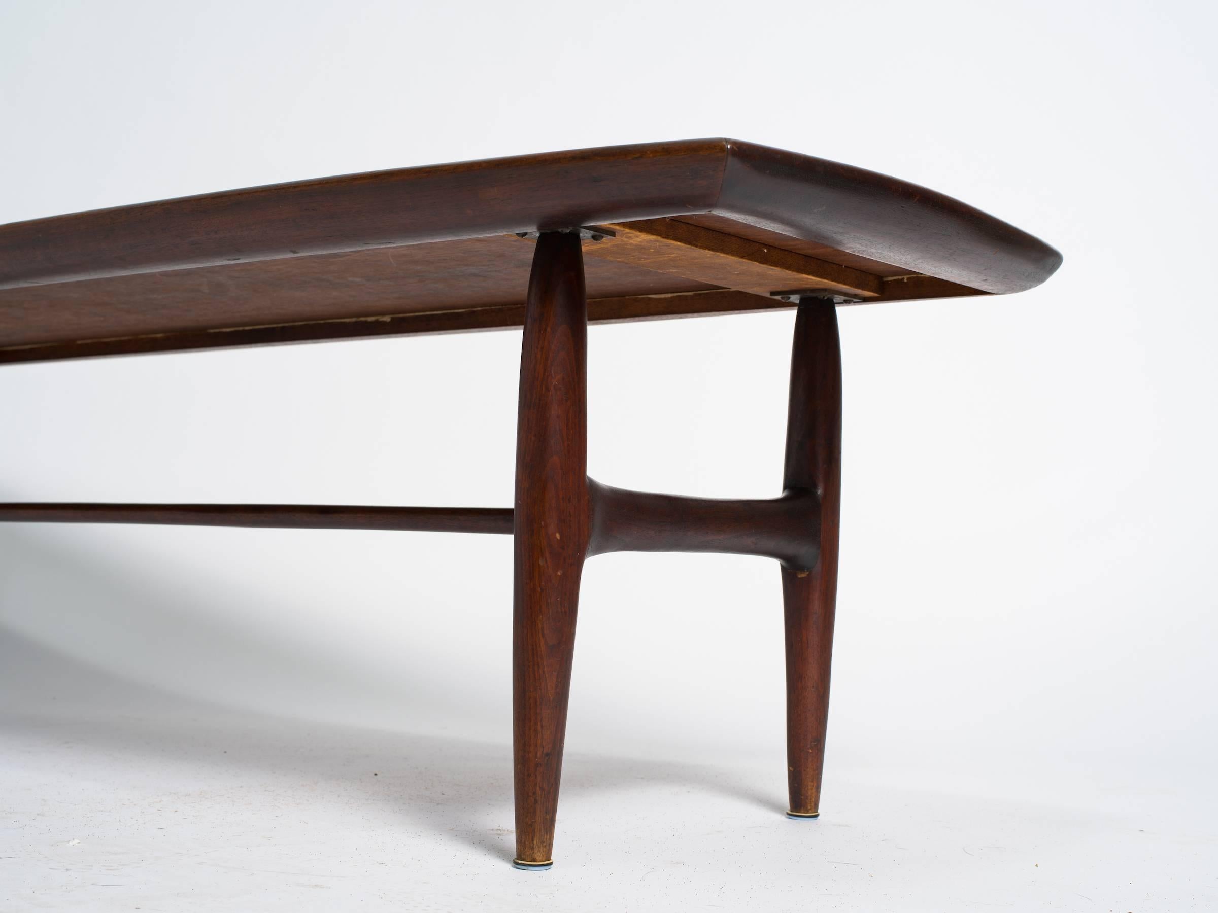 Mid-20th Century Alvin Hollingsworth Tile Top Teak Coffee Table