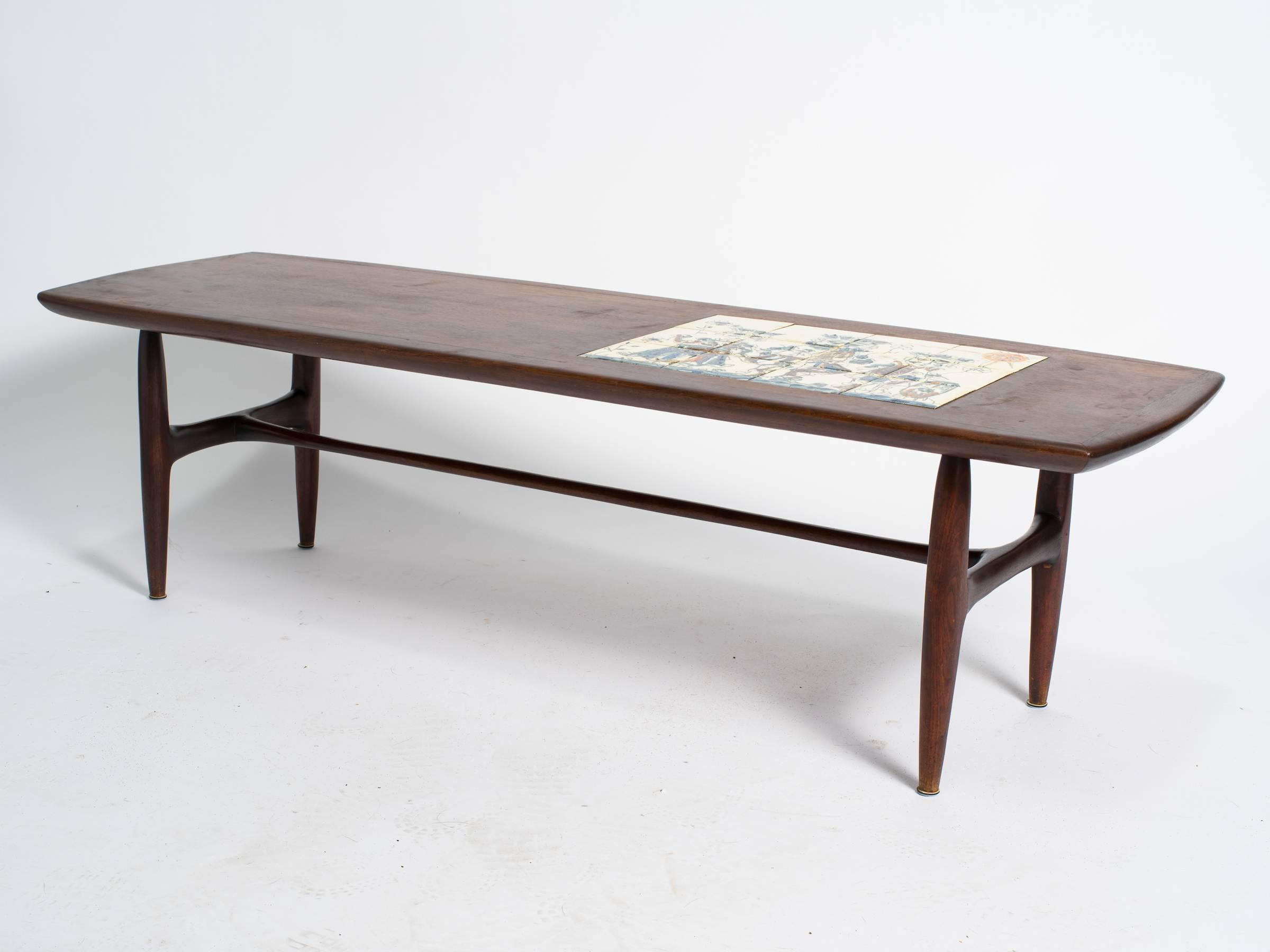 Alvin Hollingsworth Tile Top Teak Coffee Table 1