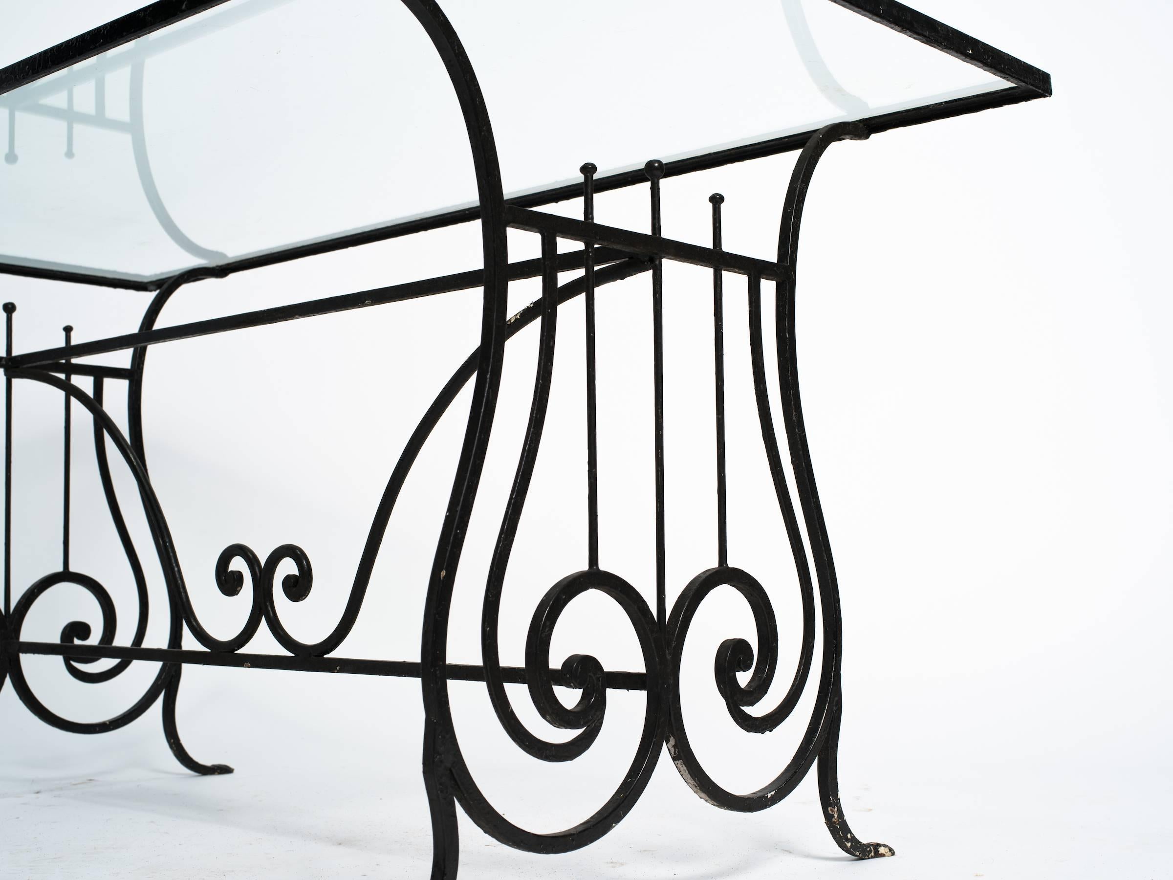 Iron Lyre Garden Table For Sale 1