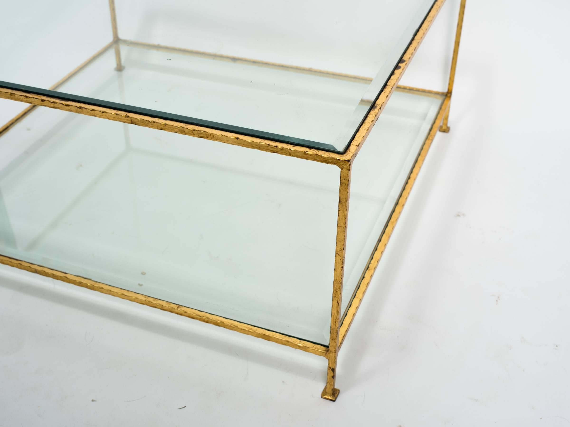 Late 20th Century Two-Tiered Gilt Iron Coffee Table