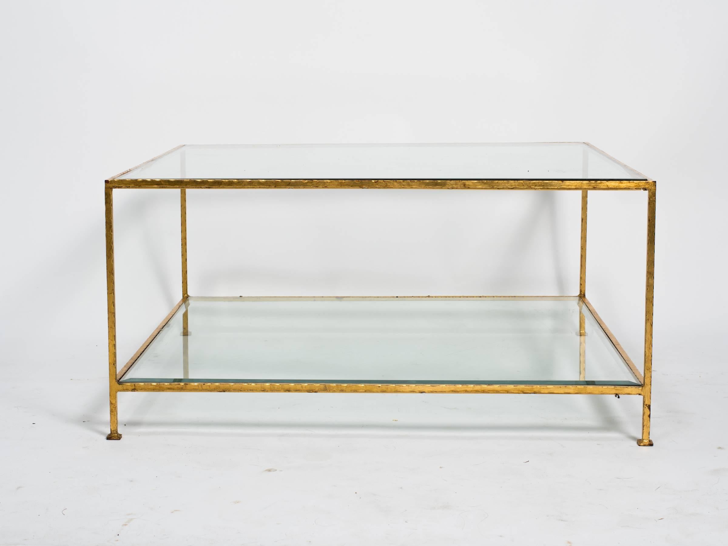 Two-Tiered Gilt Iron Coffee Table 1