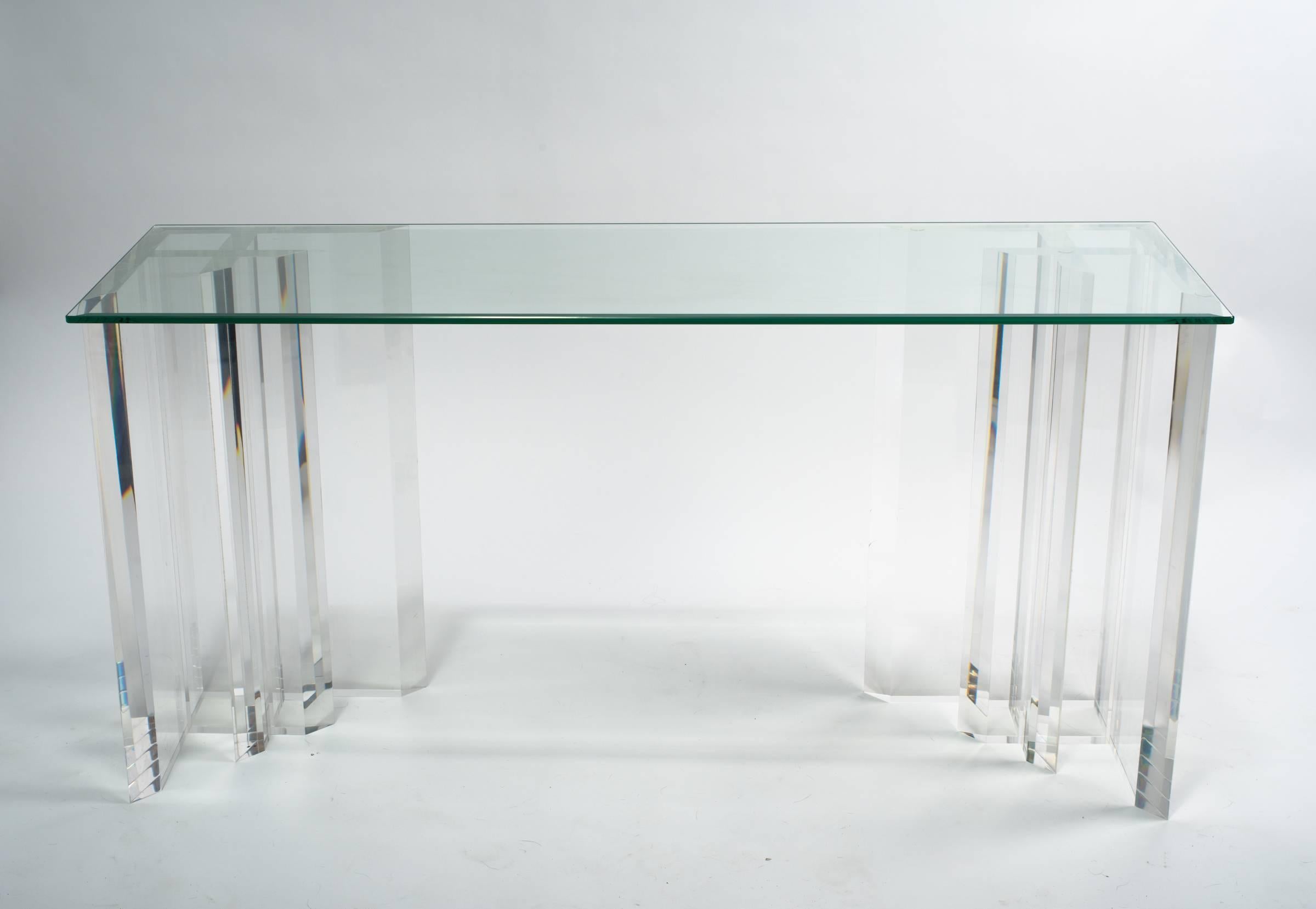 Pair of Lucite Bases for a Console 1