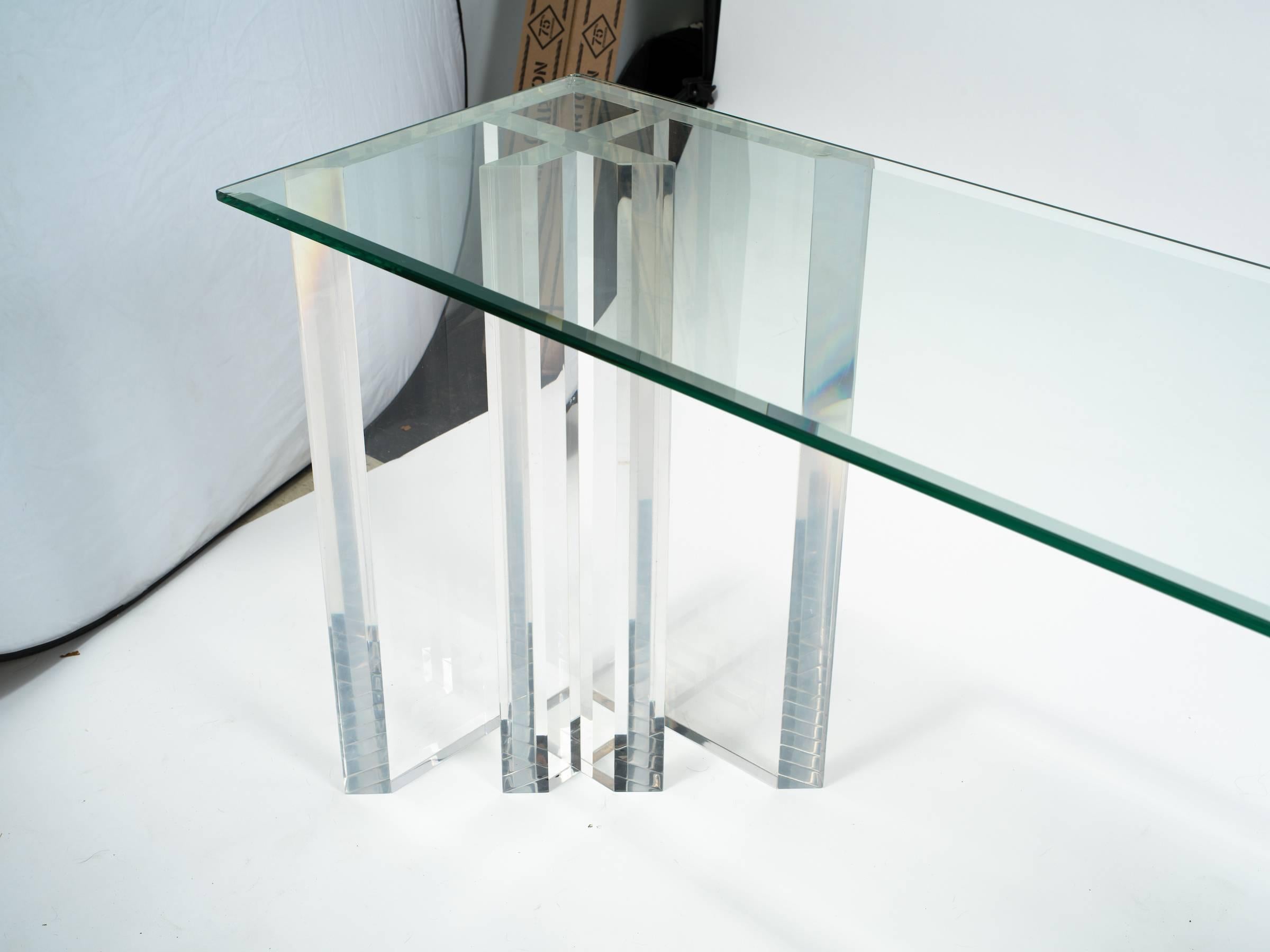 Pair of Lucite Bases for a Console 4