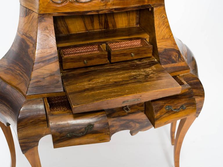 Italian Olive Wood Bombe Secretary For Sale At 1stdibs
