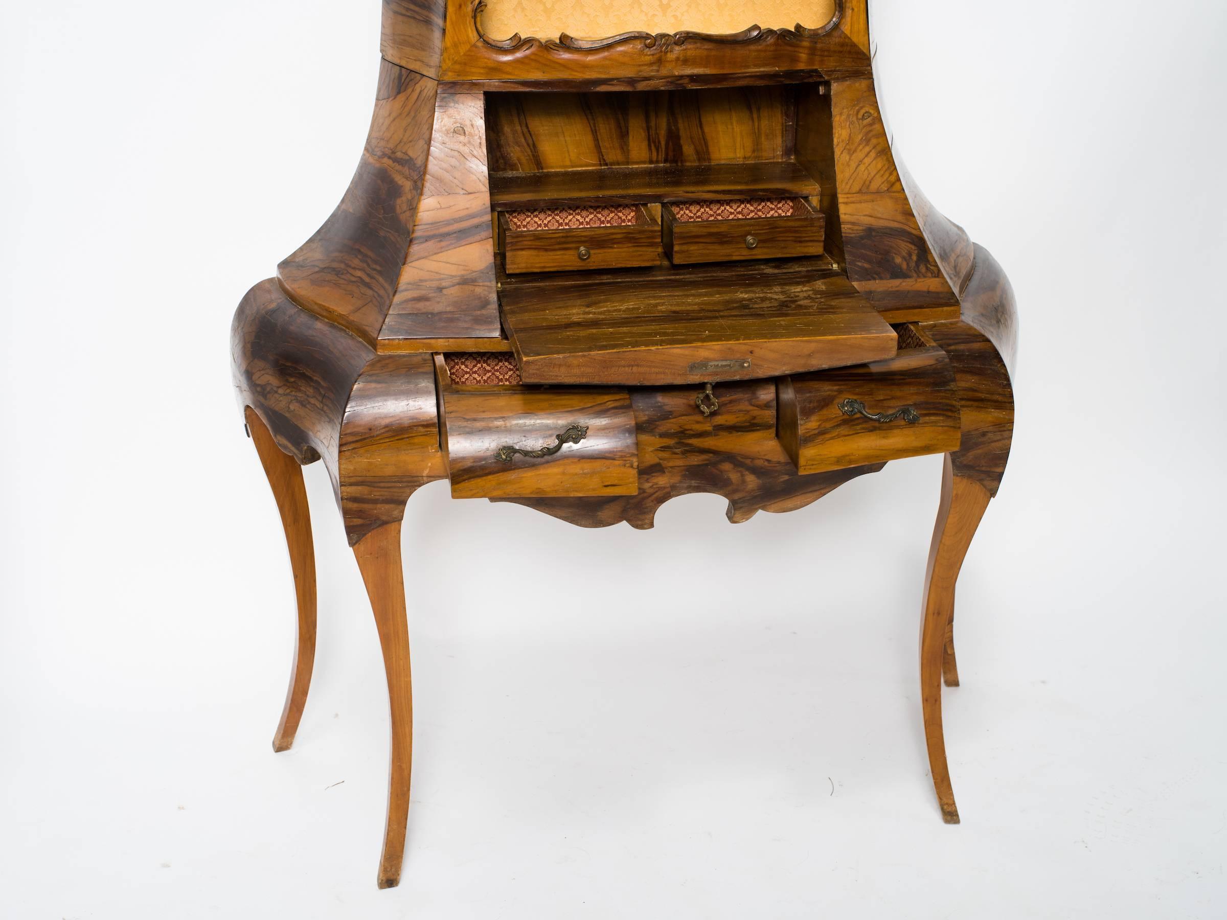 Italian Olive Wood Bombe Secretary 3