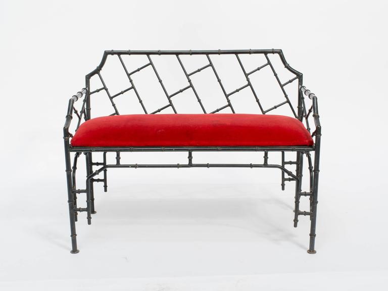 Iron Faux Bamboo Chinese Chippendale Bench For Sale At 1stdibs