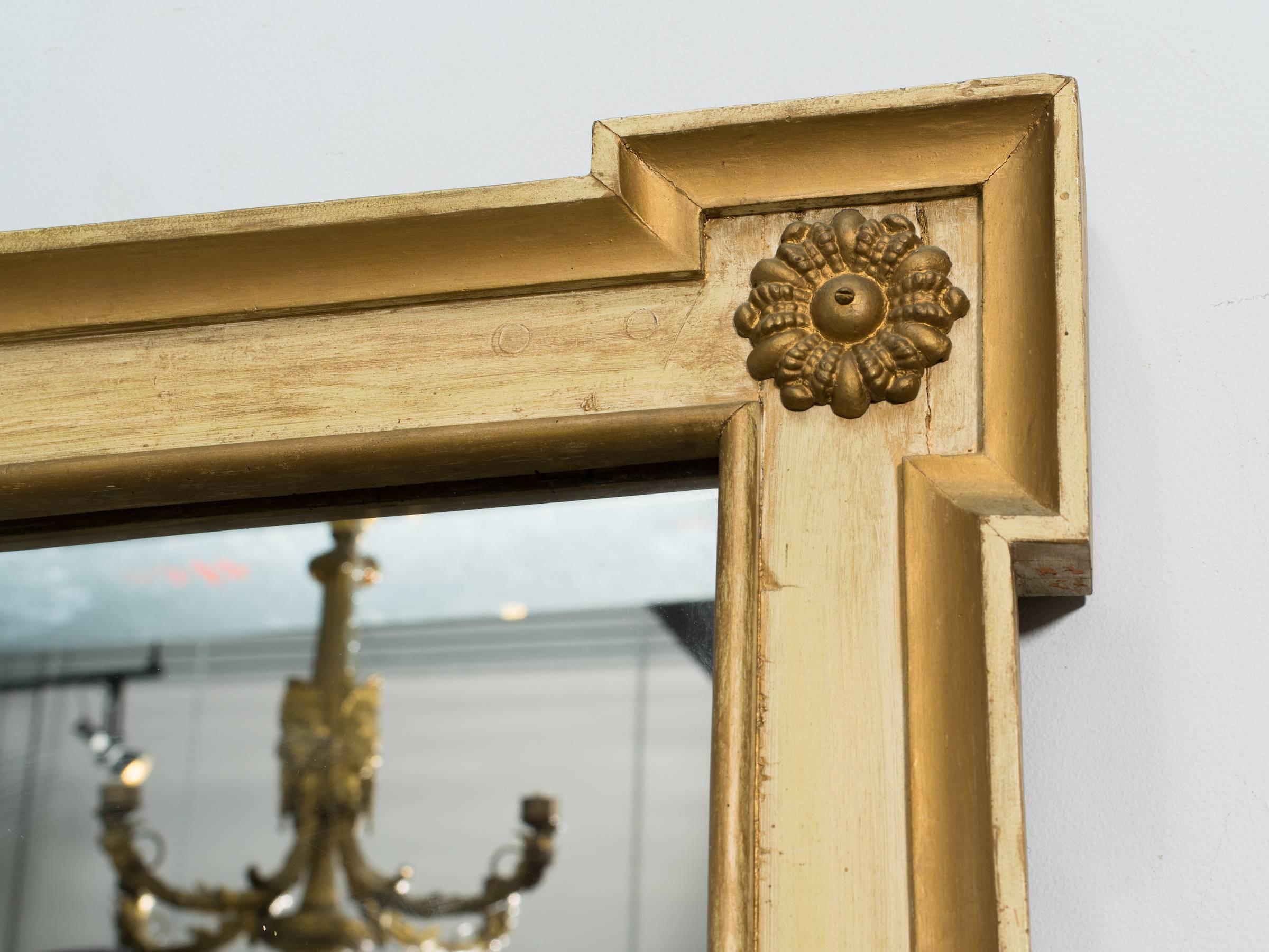 19th Century French Painted Mirror with Sconces 1
