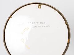 Four Italian   Hand-Painted Ceramic Plaques in Brass Frames by Palladio
