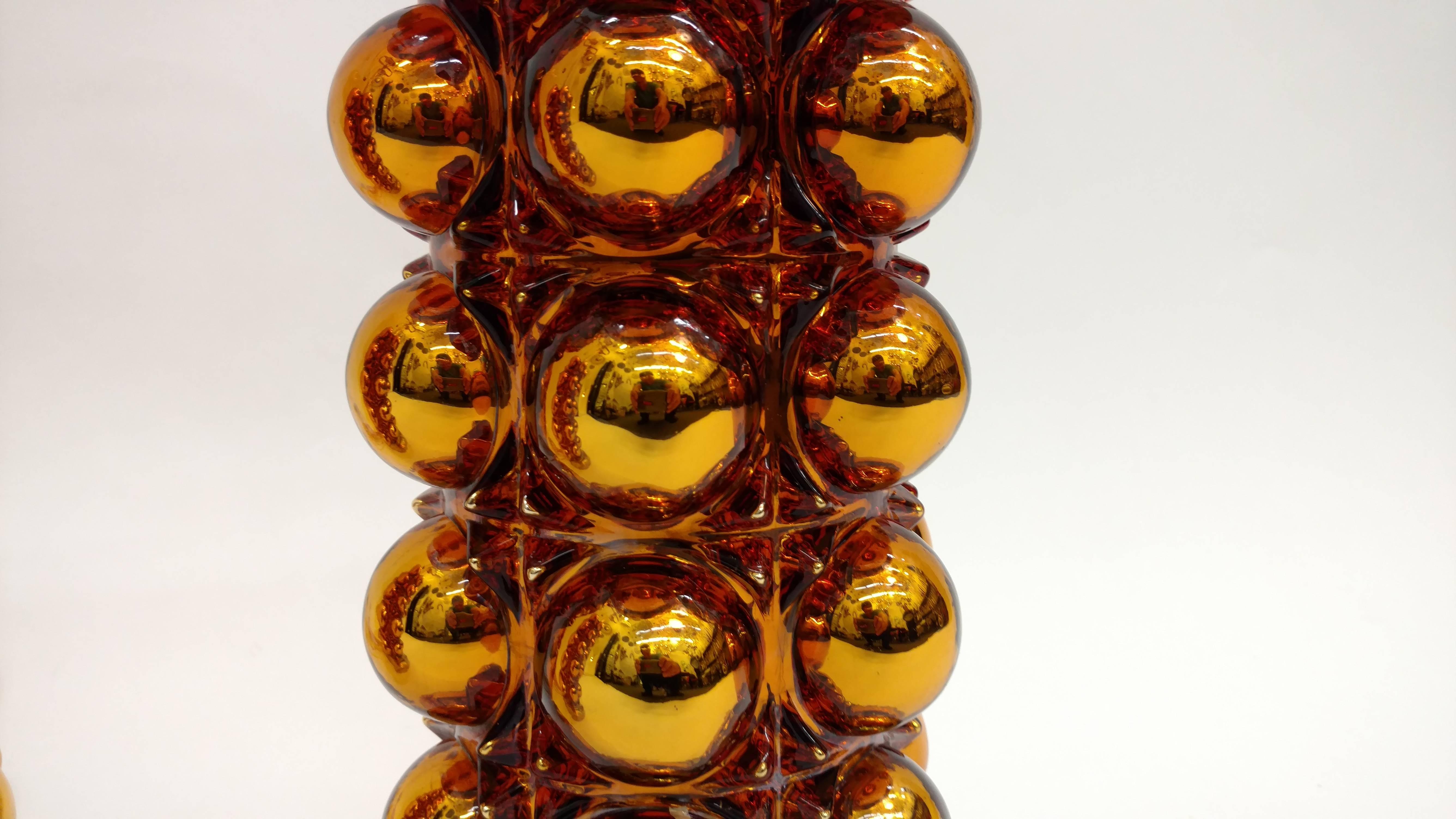 American Gold Mercury Glass Bubble Lamps For Sale