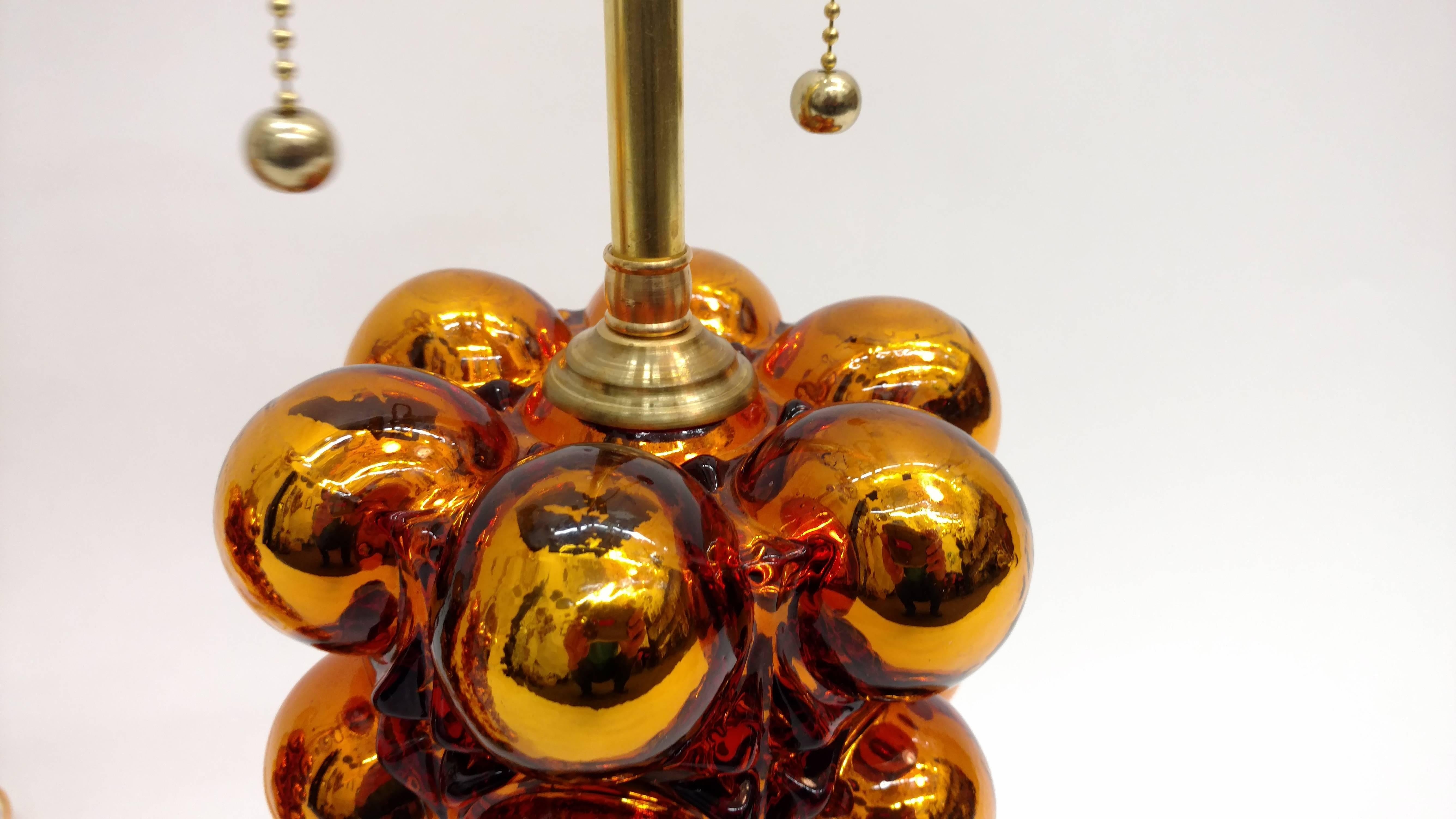 20th Century Gold Mercury Glass Bubble Lamps For Sale