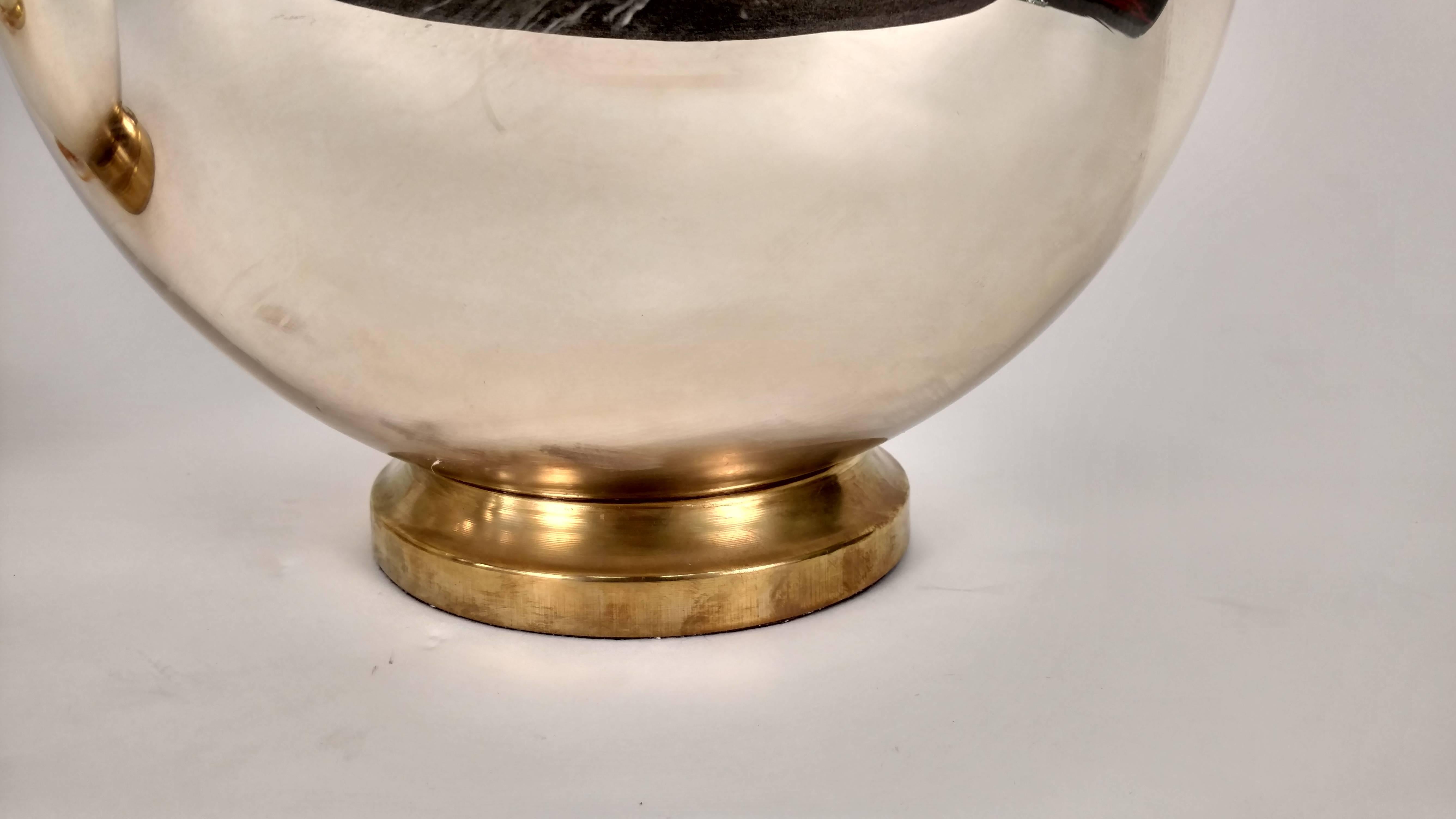 American Large Pair of Mercury Glass Ball Lamps