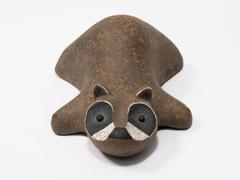 1970s Stoneware Raccoon Sculpture by John H. Seymour