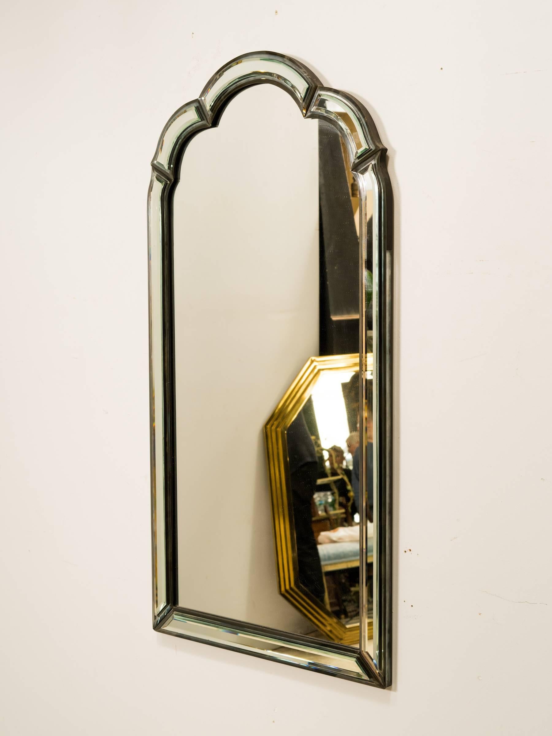 1950s Beveled Framed Mirror  In Good Condition In Tarrytown, NY