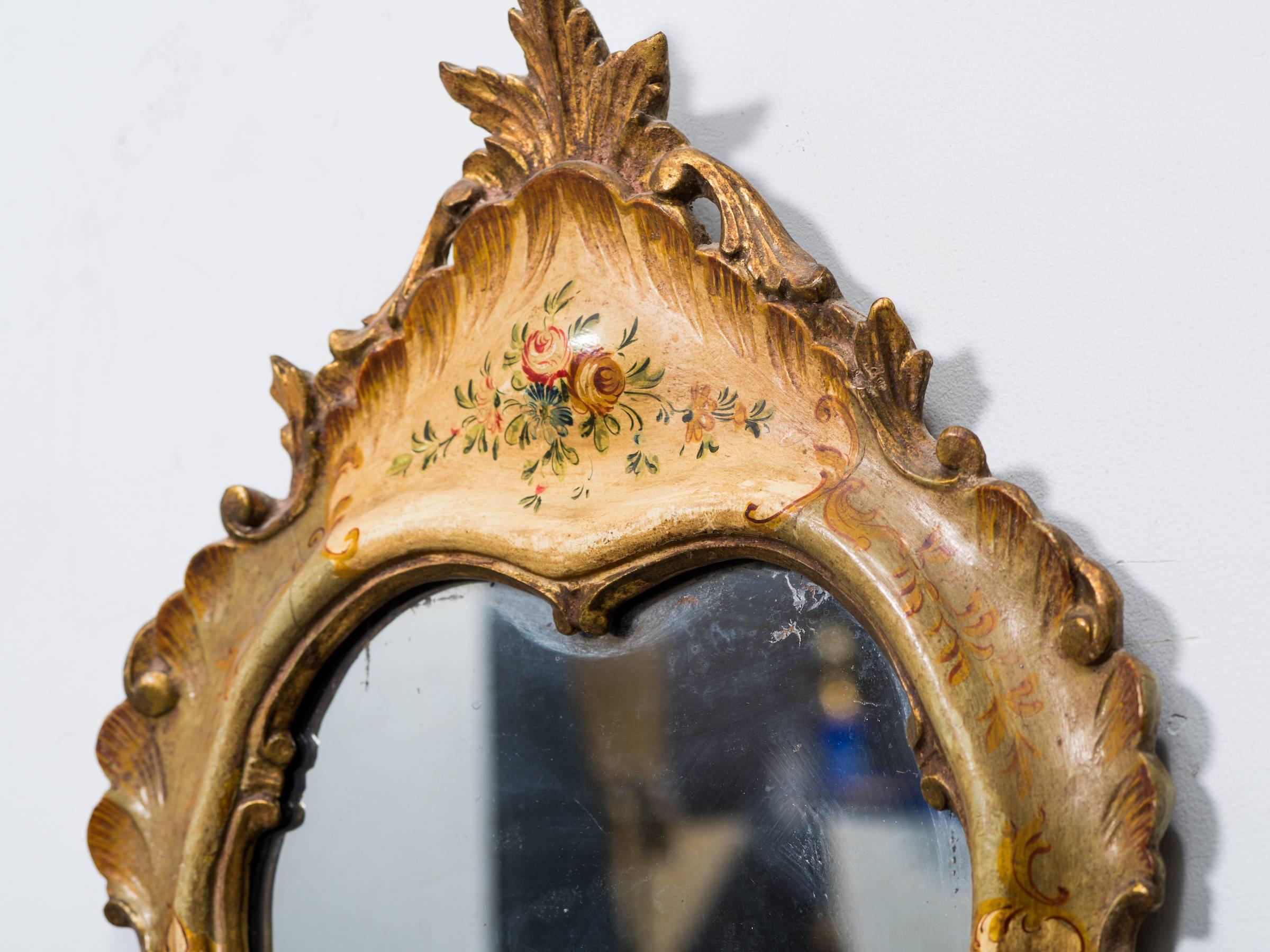 1920s Italian Painted Mirror In Good Condition For Sale In Tarrytown, NY